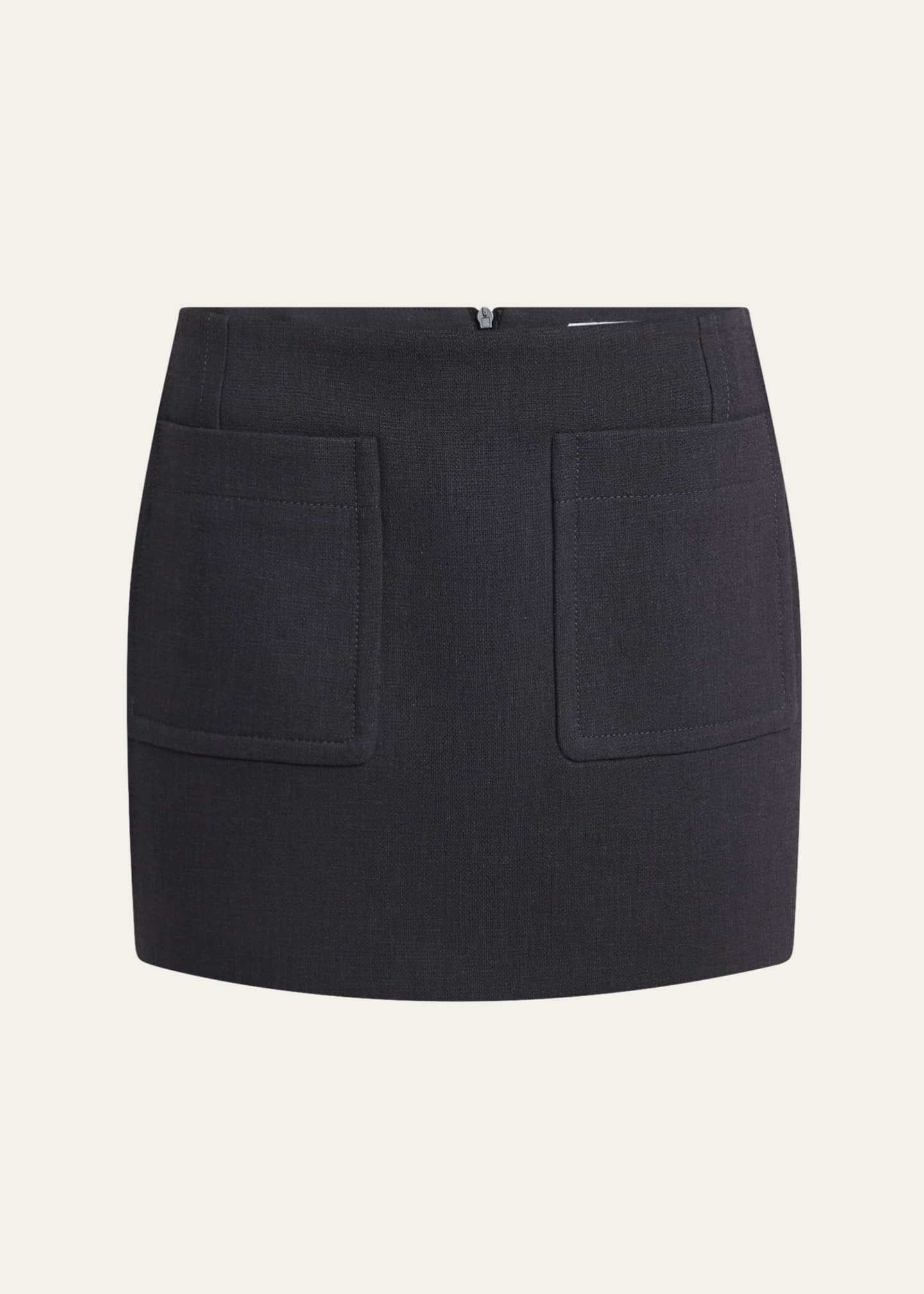 Bottega Veneta Pocket Light Structured Cotton Mini Skirt Image 1 of 5