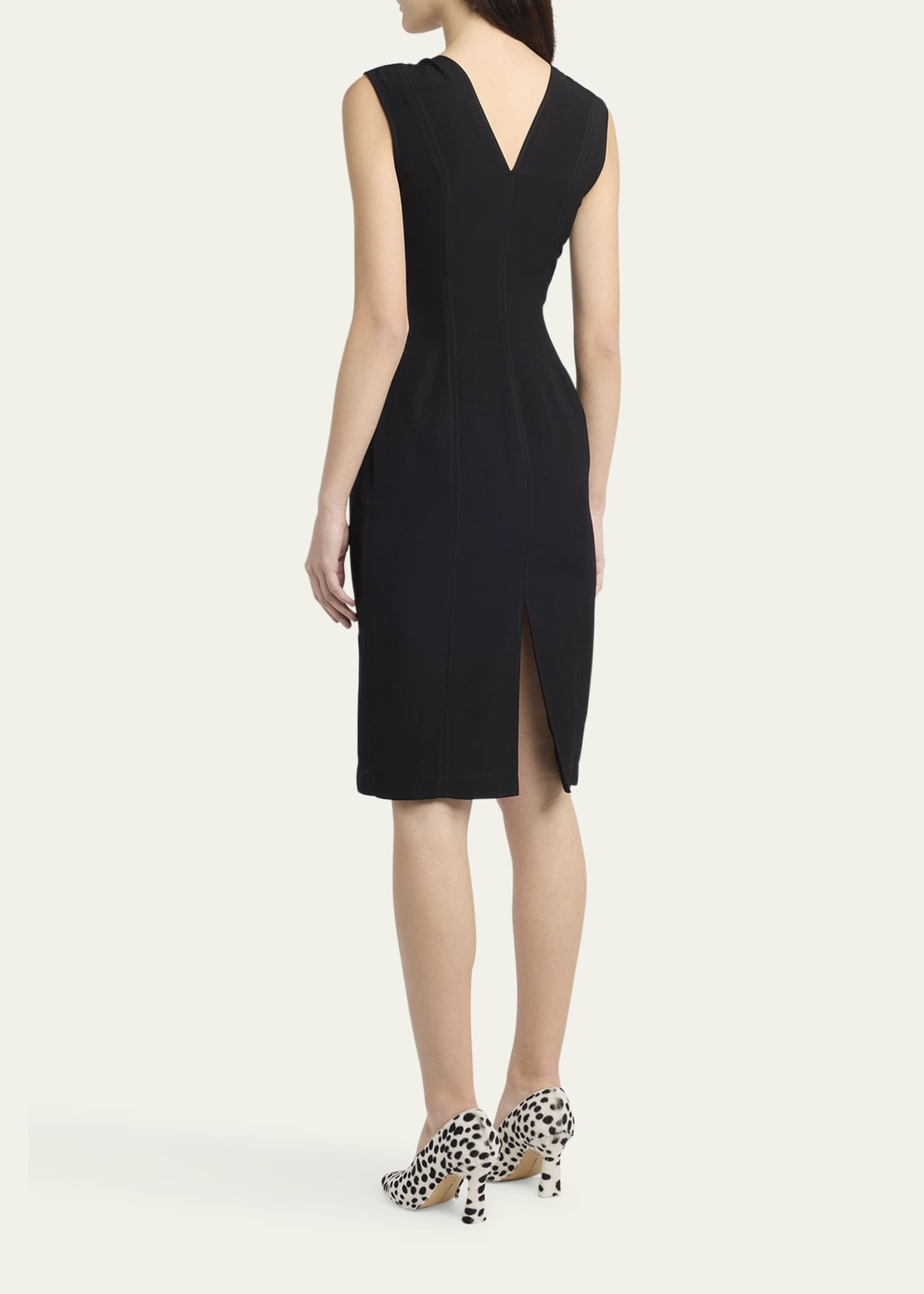 Bottega Veneta Buckle Sleeveless Grainy Viscose Linen Dress Image 3 of 5