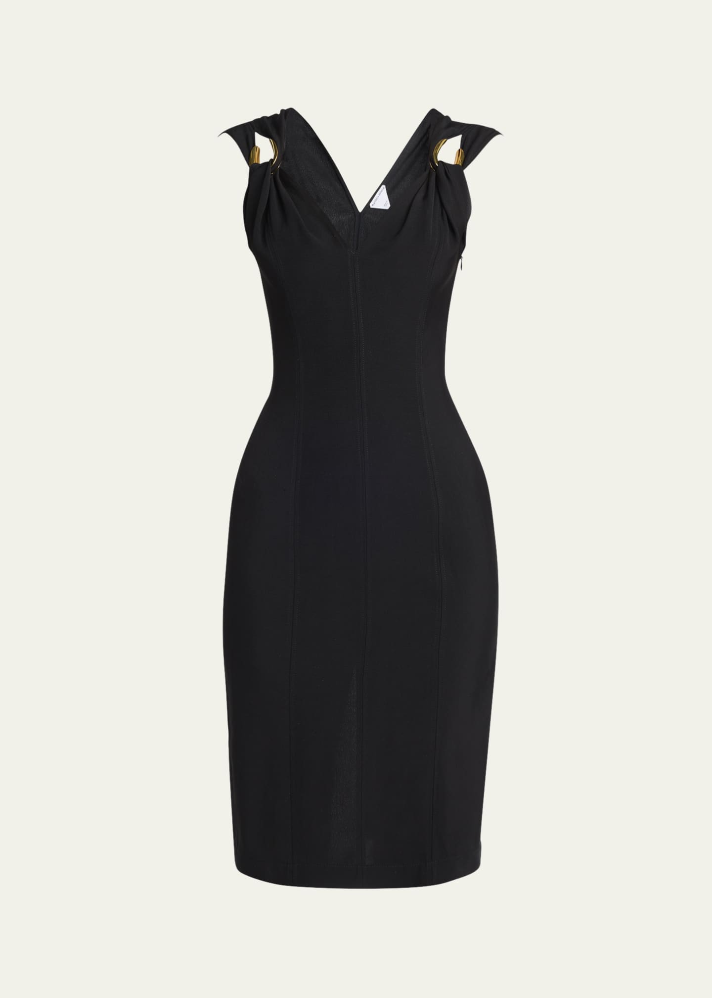 Bottega Veneta Buckle Sleeveless Grainy Viscose Linen Dress Image 1 of 5