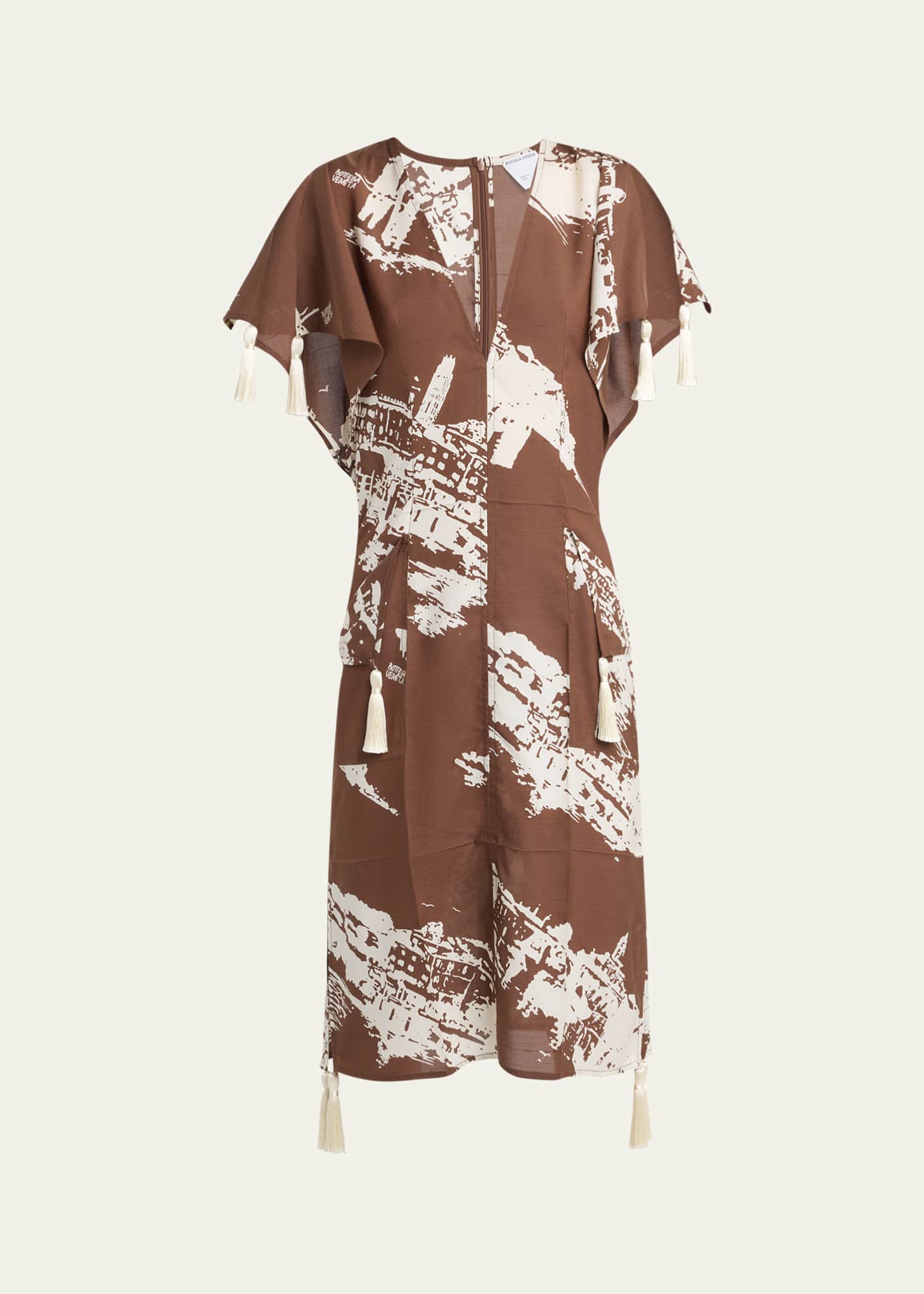 bottega veneta silk dress Bottega Veneta Fluid Silk Satin Dress - Beige - Women