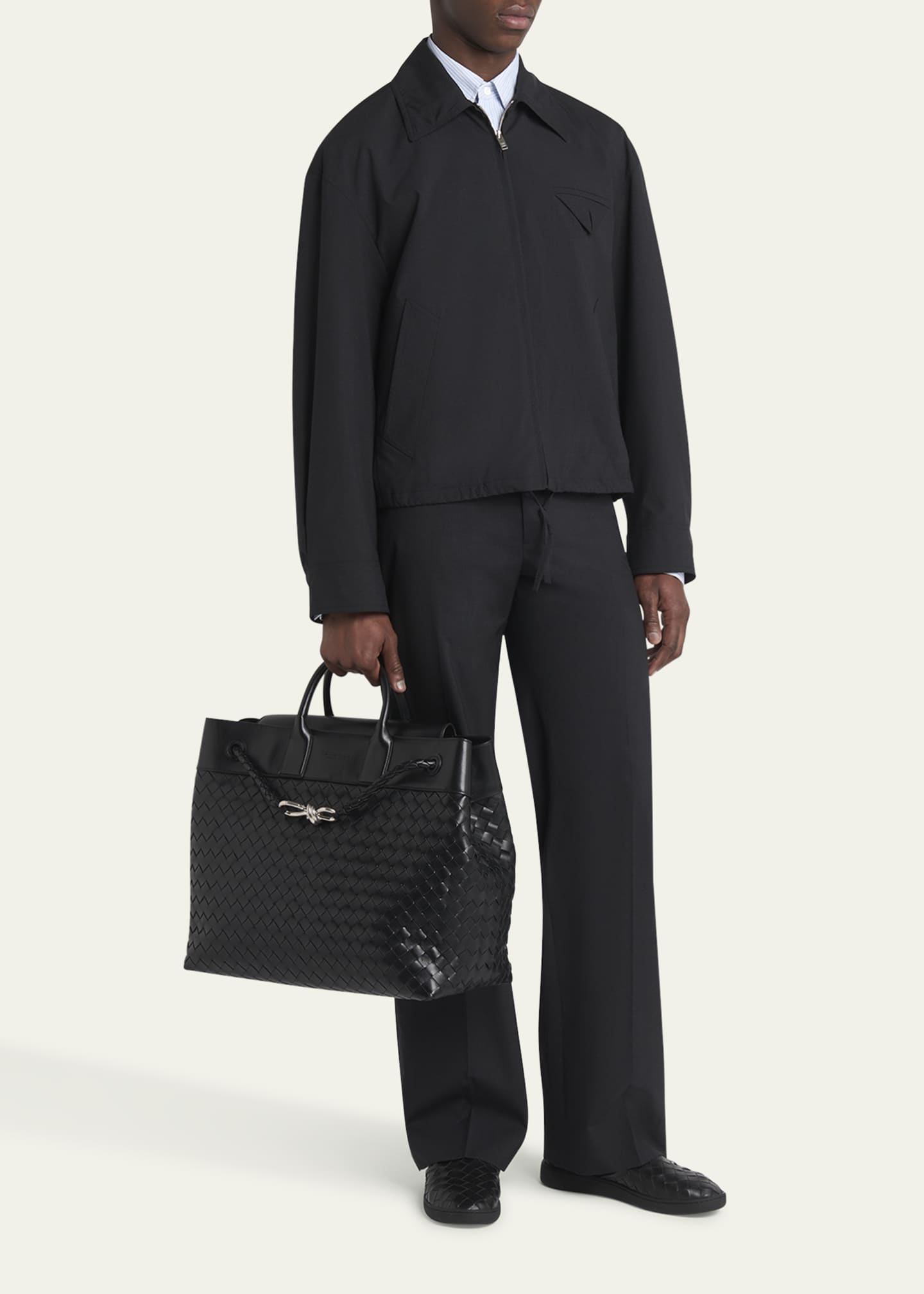 Bottega Veneta Men's Small Andiamo Voyager Intrecciato Shoulder Bag Image 5 of 6