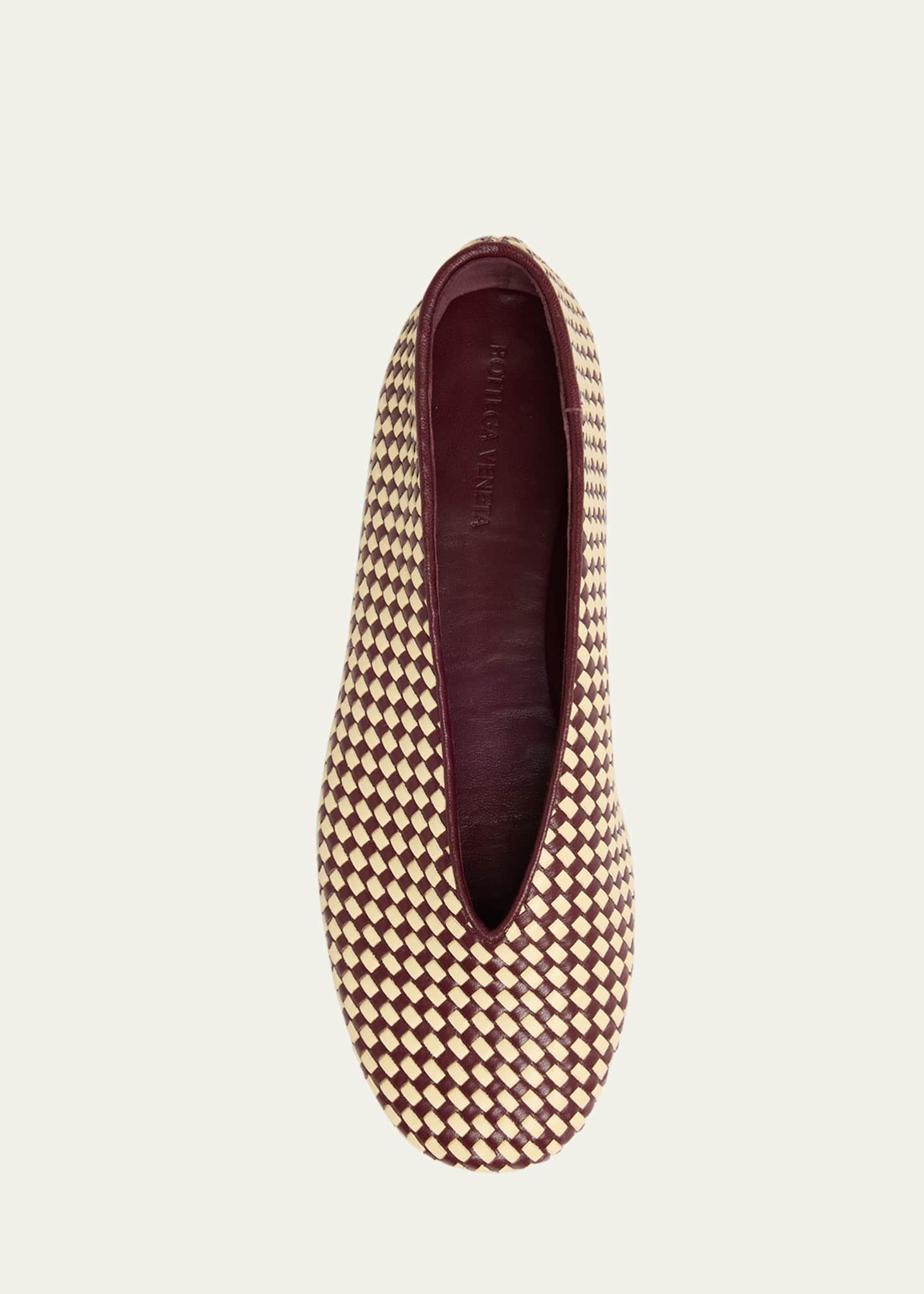 Bottega Veneta Bicolor Woven Nappa Leather Ballerina Flats