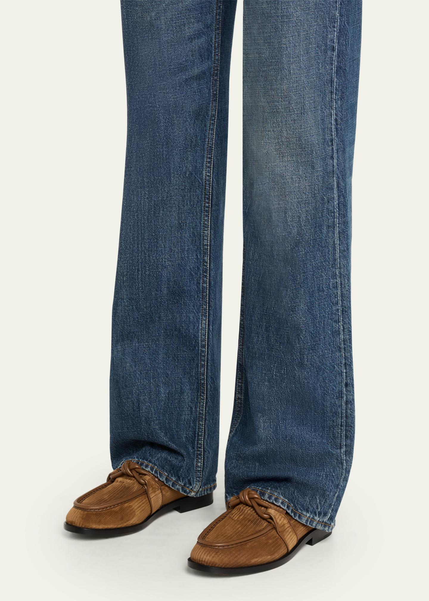 Bottega Veneta Astaire Knot Grooved Suede Loafers - Bergdorf Goodman