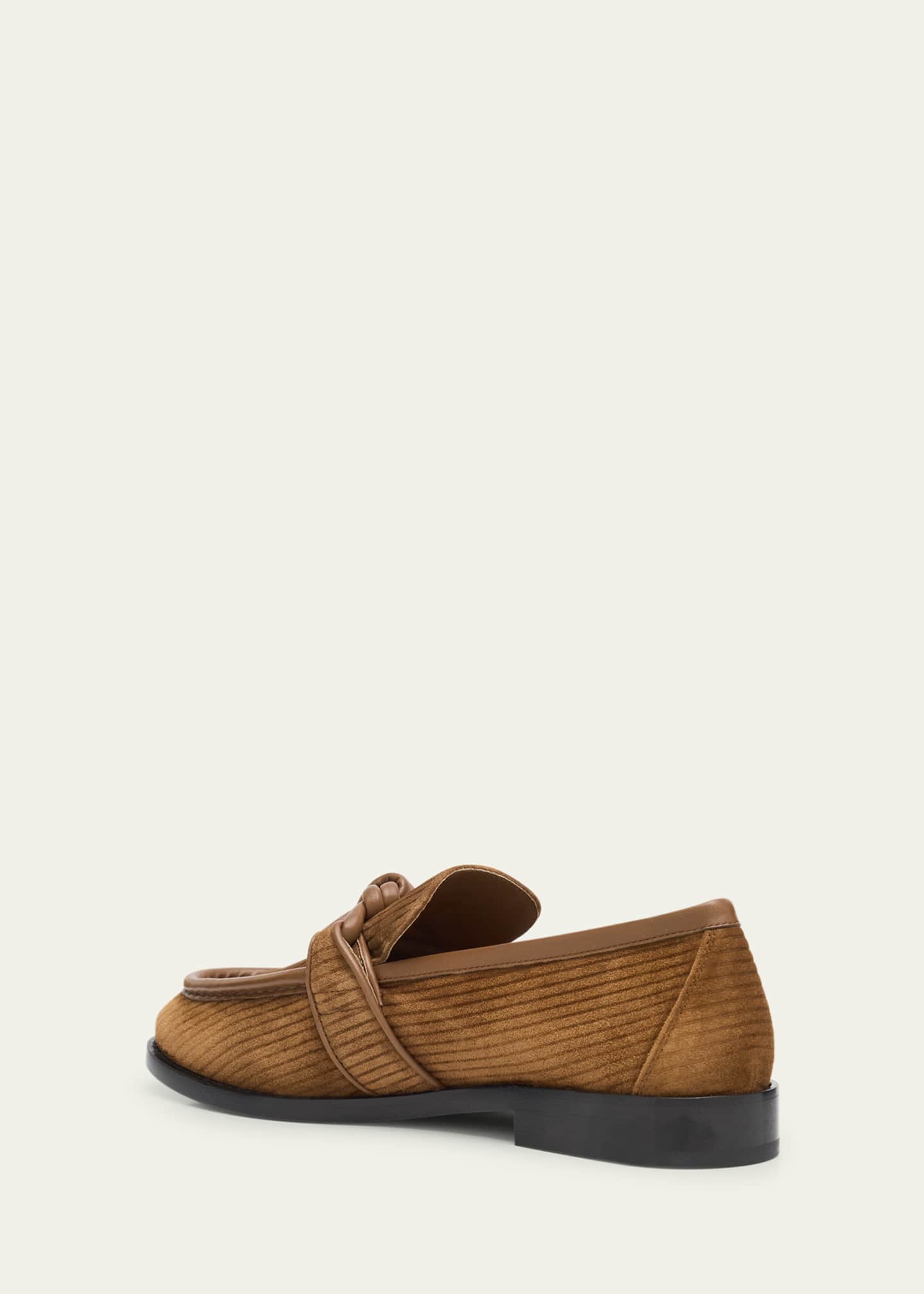 Bottega Veneta Astaire Knot Grooved Suede Loafers - Bergdorf Goodman