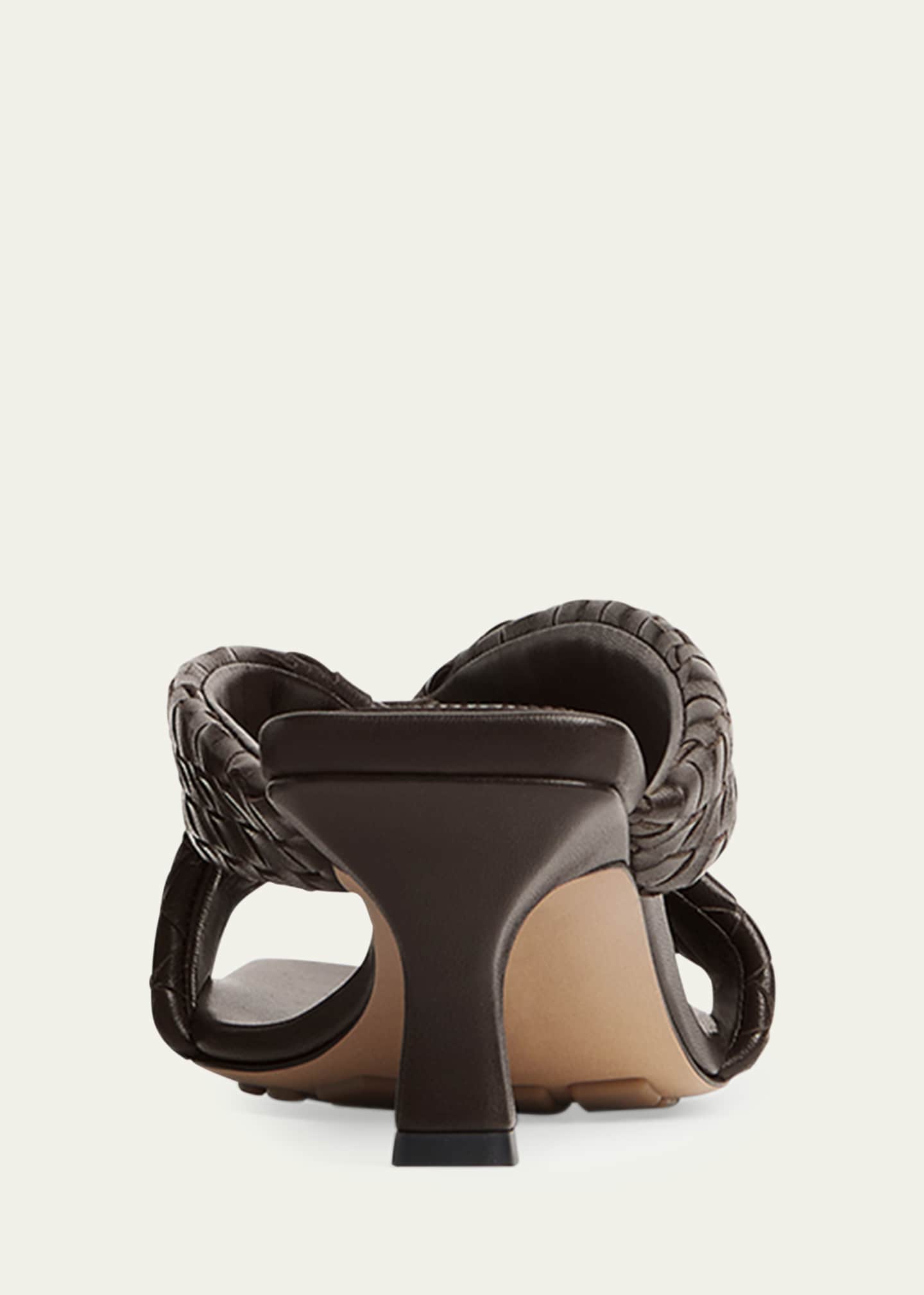 Bottega Veneta Riva Micro Woven Nappa Leather Kitten-Heel Sandals