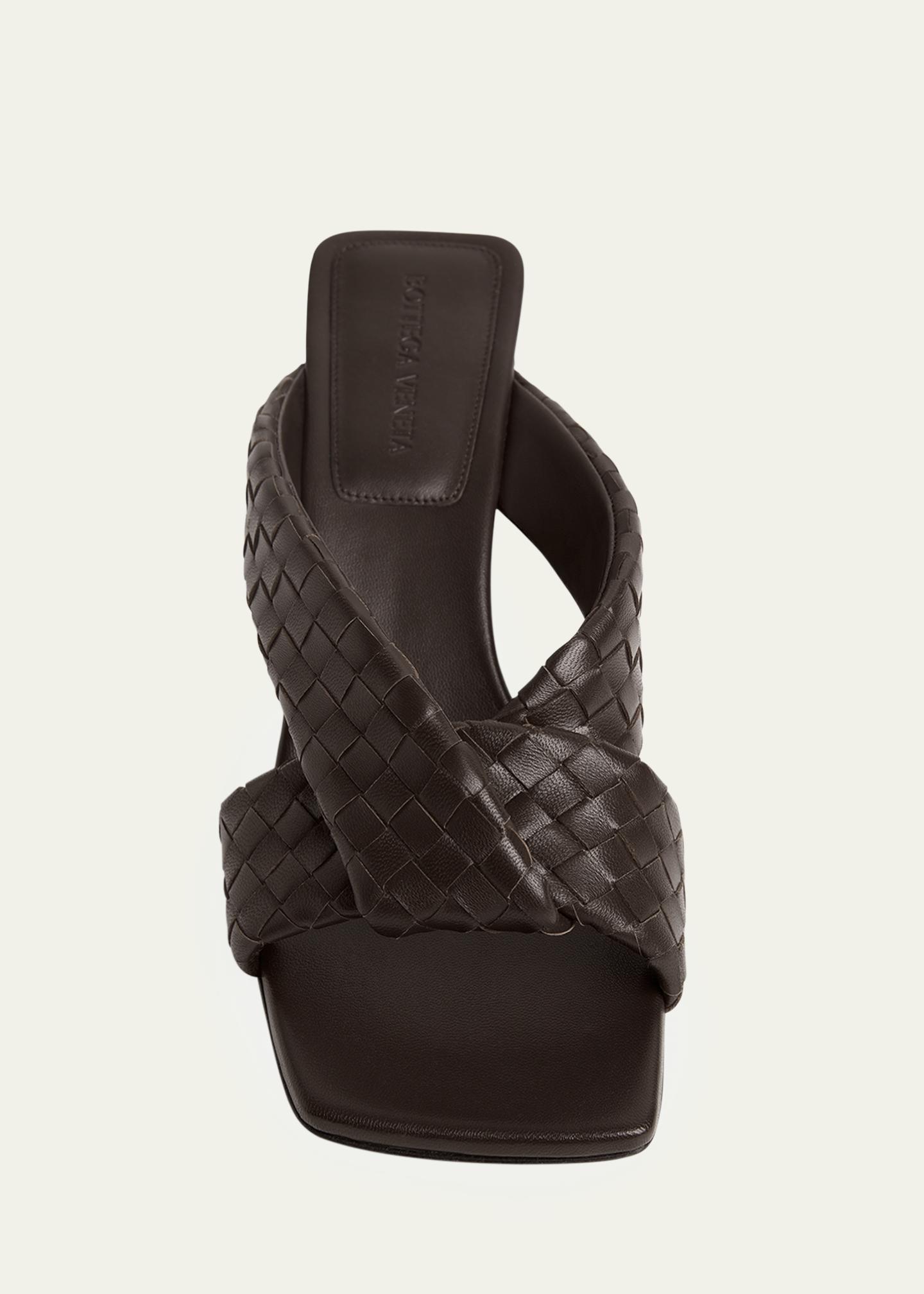 Bottega Veneta Riva Micro Woven Nappa Leather Kitten-Heel Sandals