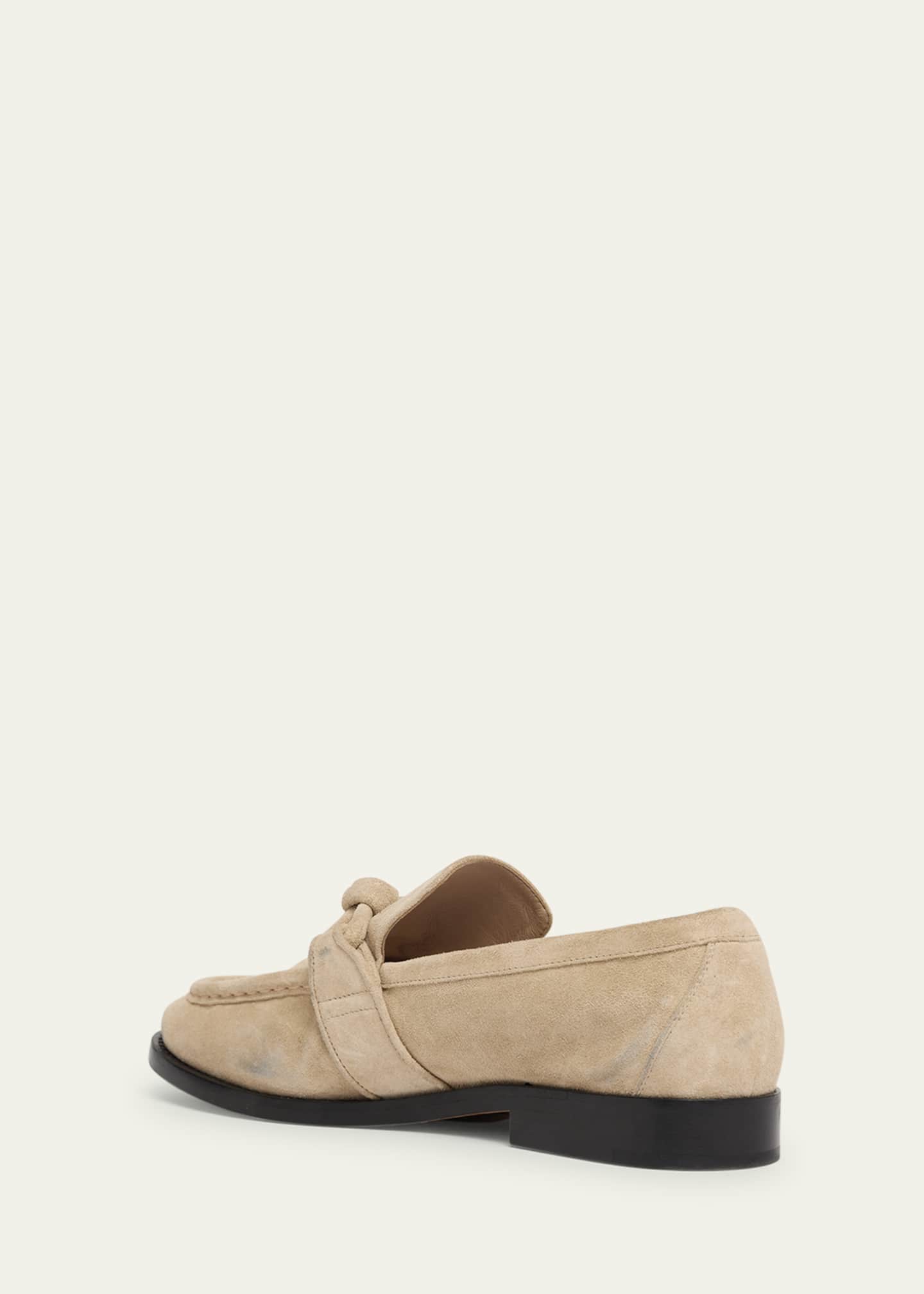 Bottega Veneta Astaire Knot Soft Suede Loafers Image 4 of 6