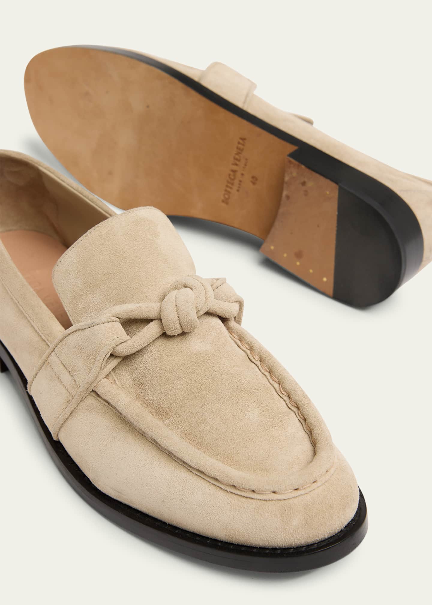 Bottega Veneta Astaire Knot Soft Suede Loafers Image 5 of 6