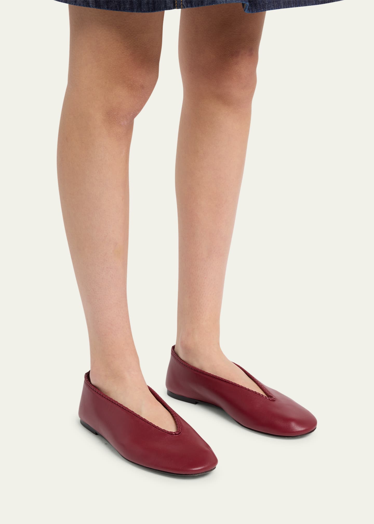 Bottega Veneta Lagoon Nappa Leather Ballerina Flats Image 2 of 6