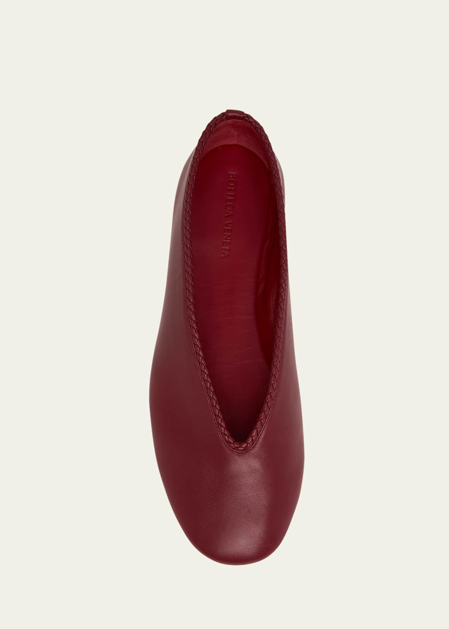 Bottega Veneta Lagoon Nappa Leather Ballerina Flats Image 6 of 6