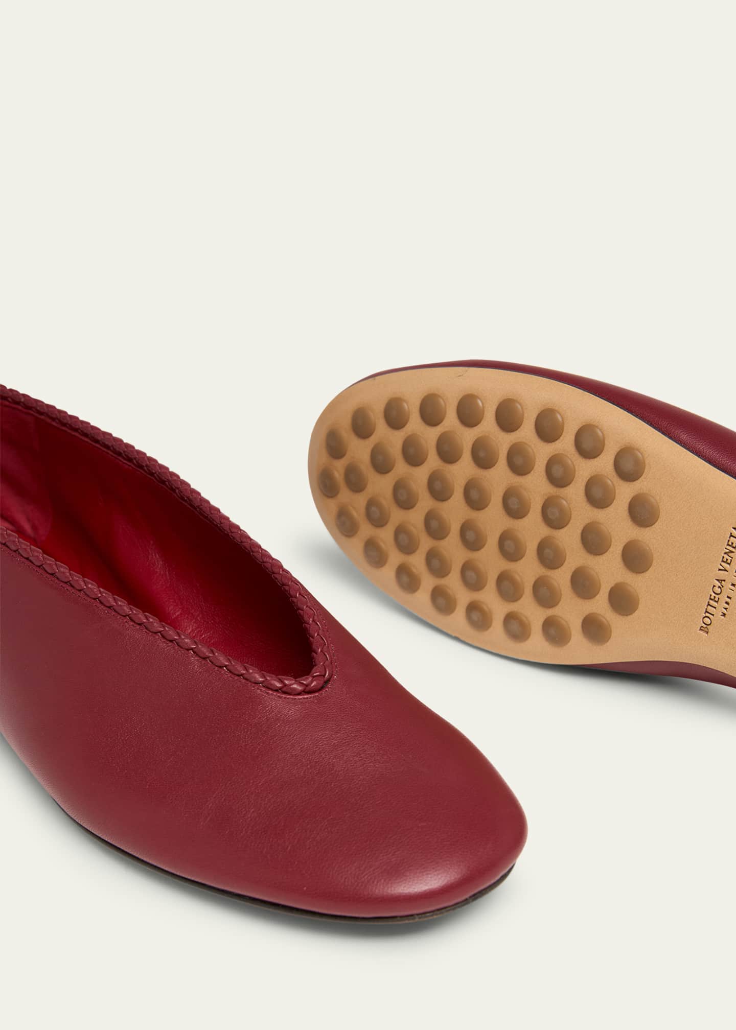 Bottega Veneta Lagoon Nappa Leather Ballerina Flats Image 5 of 6