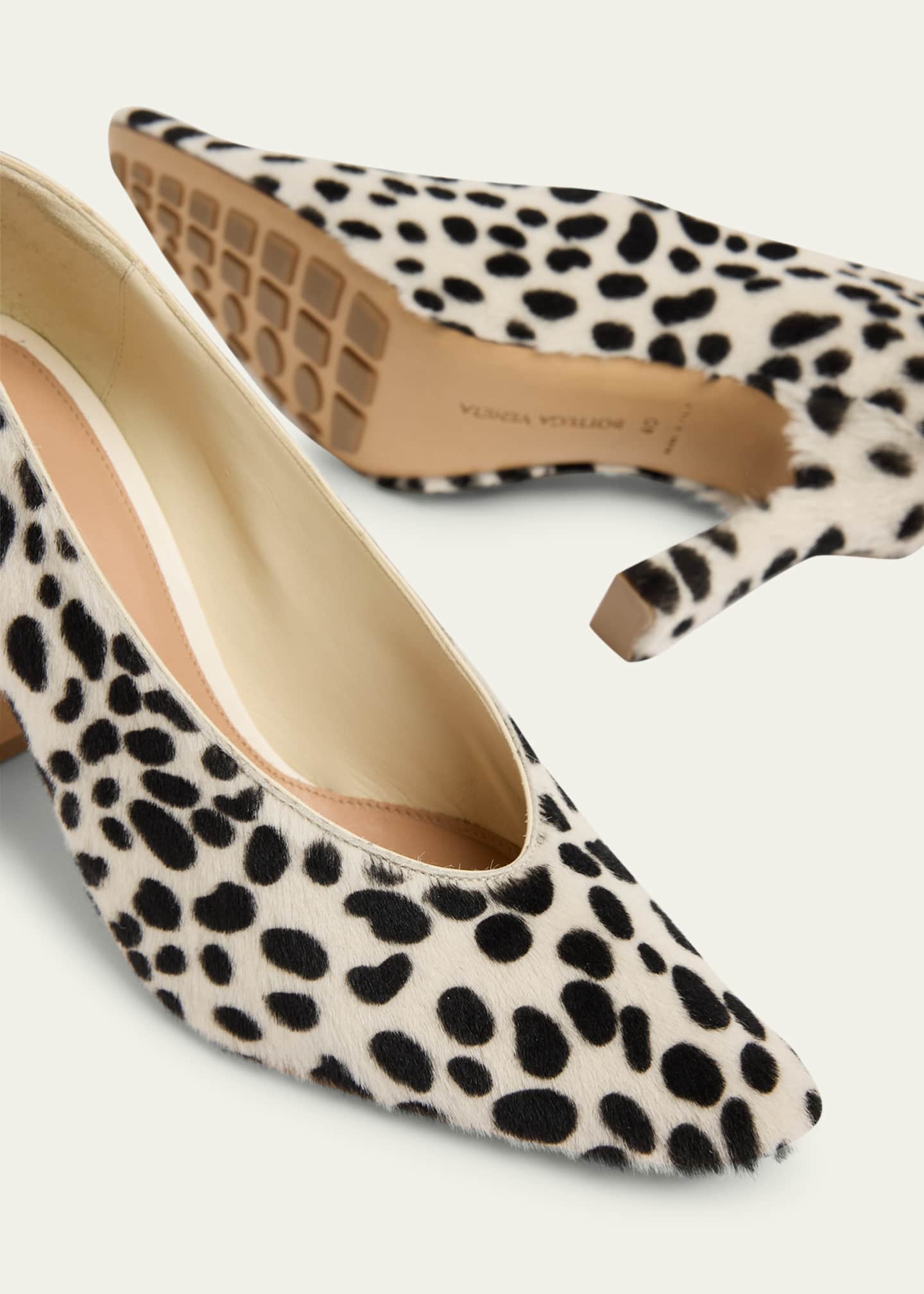 Bottega Veneta Sofia Jaguar-Print Lamb Hair Stiletto Pumps Image 5 of 6