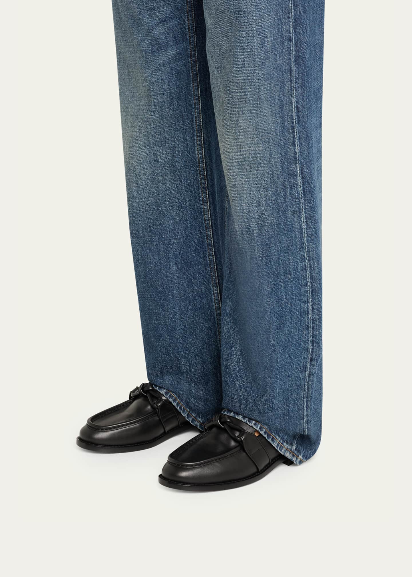 Bottega Veneta Astaire Metal Knot Leather Loafers Image 2 of 6