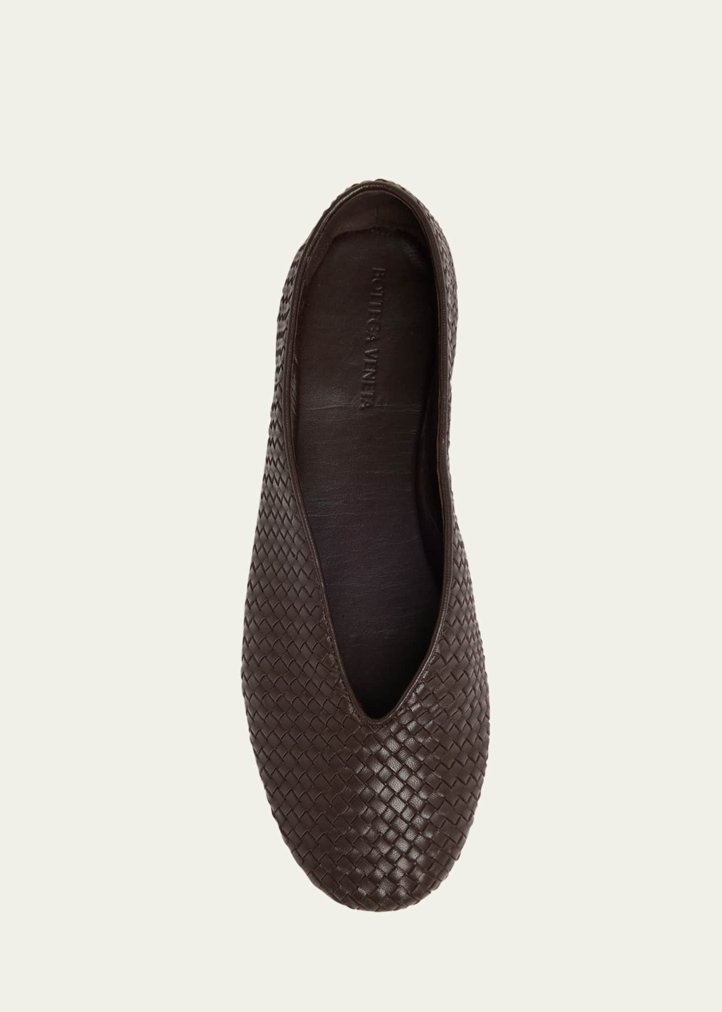 Bottega Veneta Micro Woven Nappa Leather Ballerina Flats Image 6 of 6