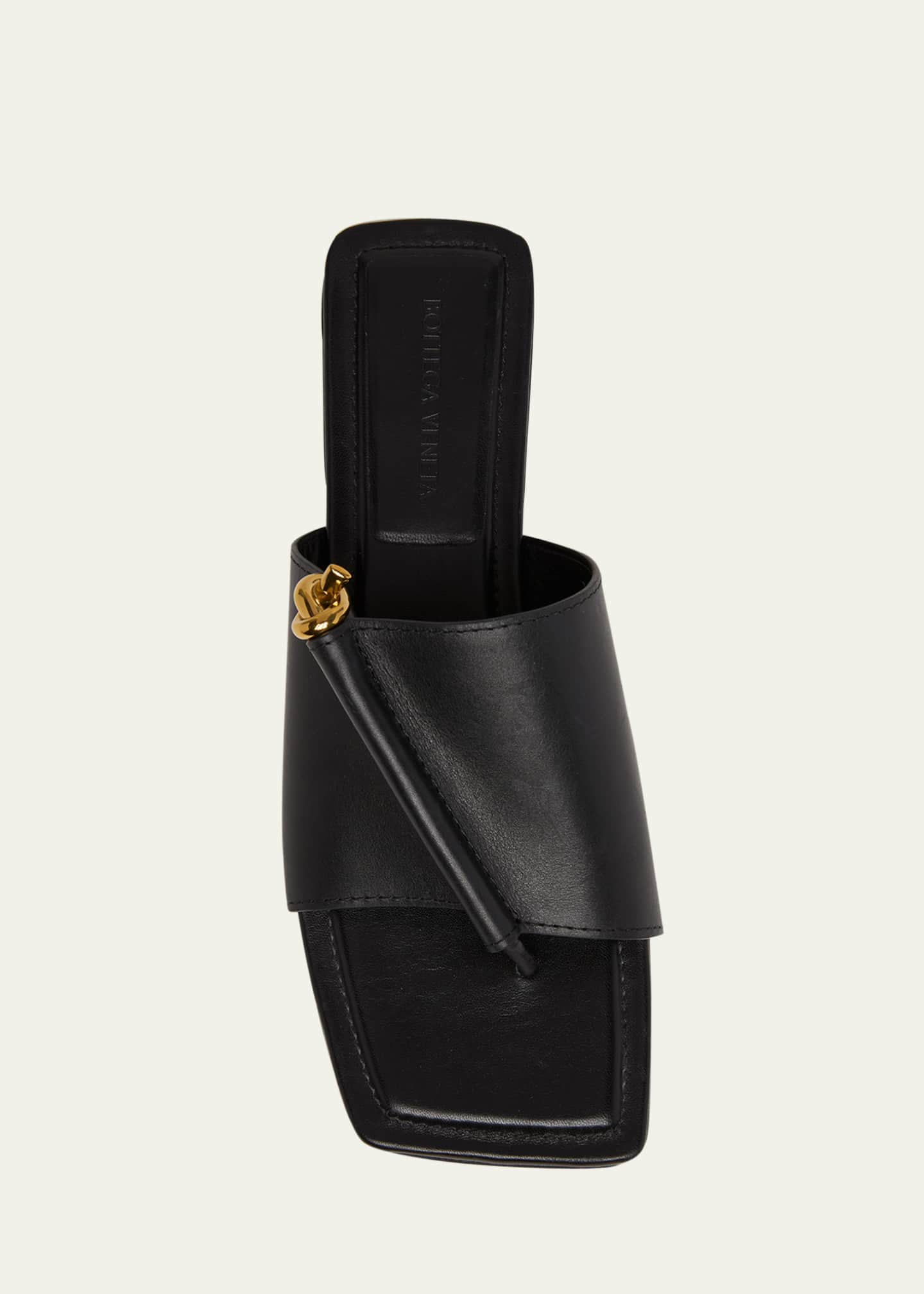 Bottega Veneta Leather Knot Flat Sandals Image 6 of 6