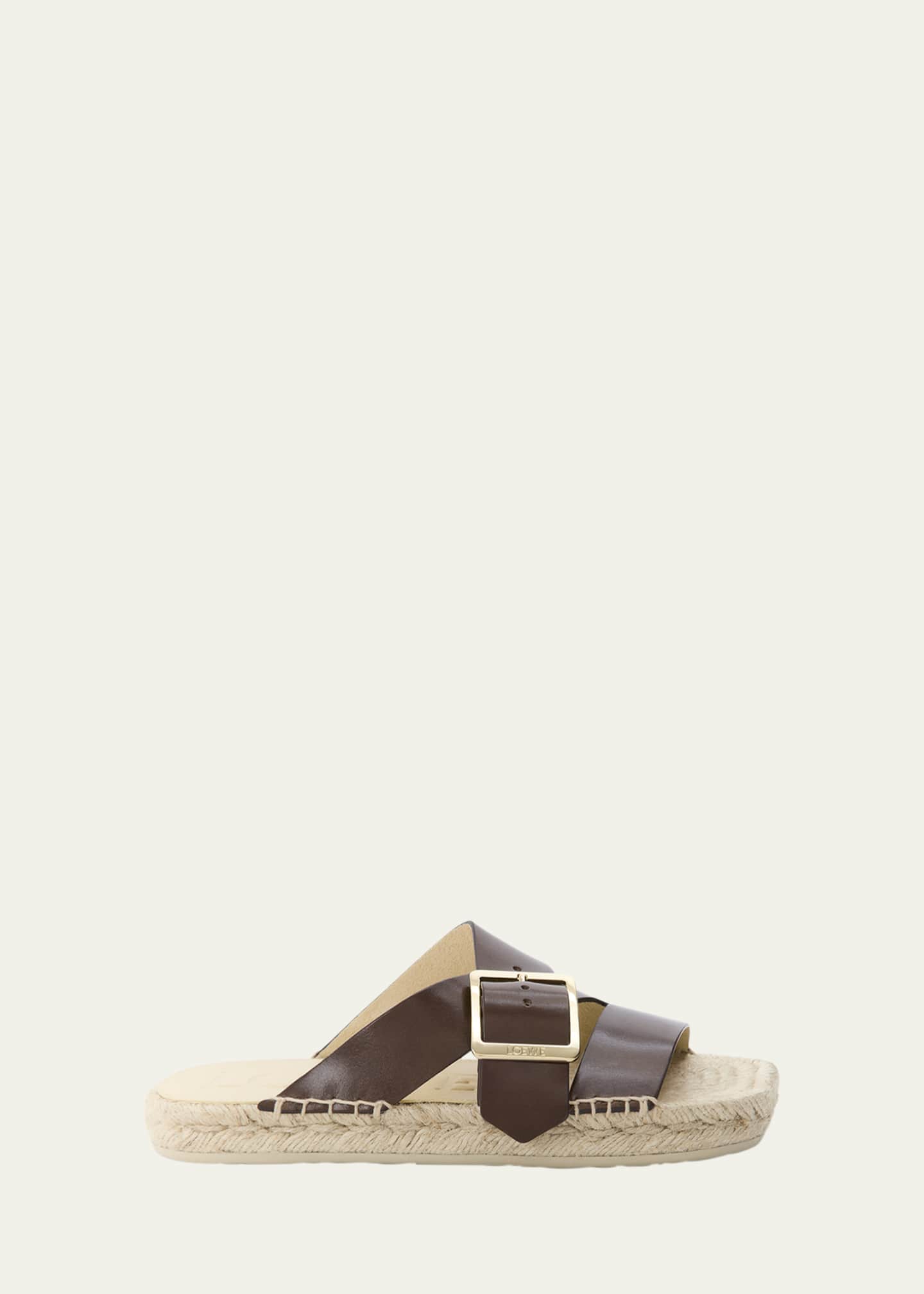 Loewe Petal Leather Crisscross Buckle Espadrille Sandals