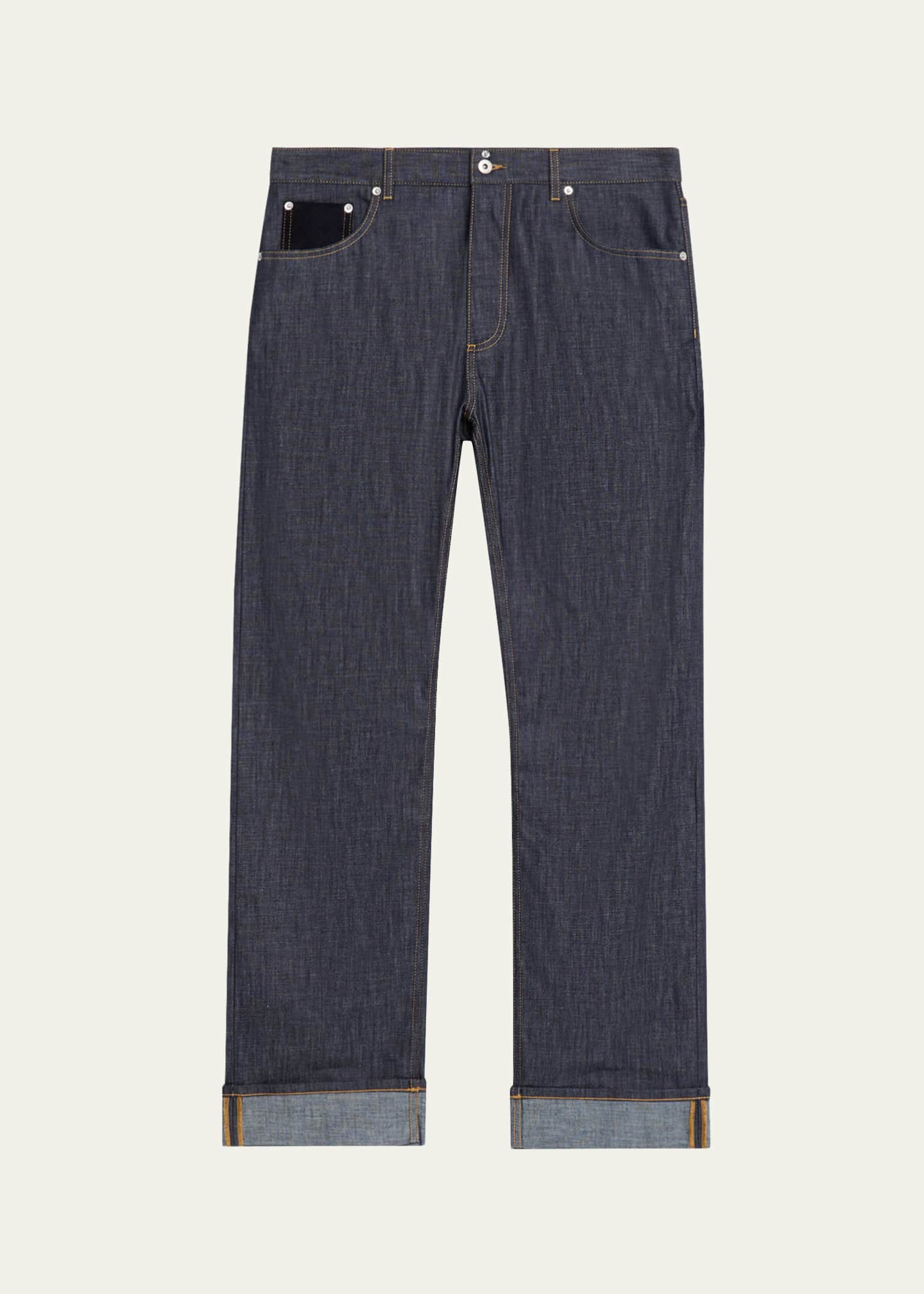Bottega Veneta Men's Rinsed Denim Intreccio-Pocket Jeans Image 1 of 5