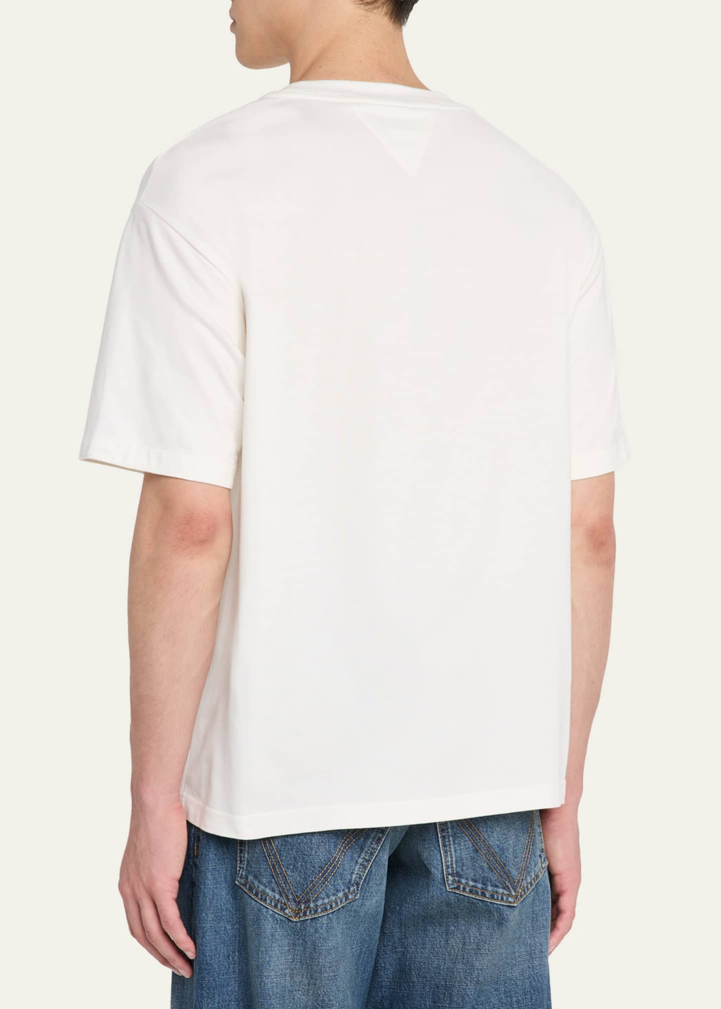 Bottega Veneta Men's Pima Cotton Jersey Intrecciato-Pocket T-Shirt Image 3 of 5