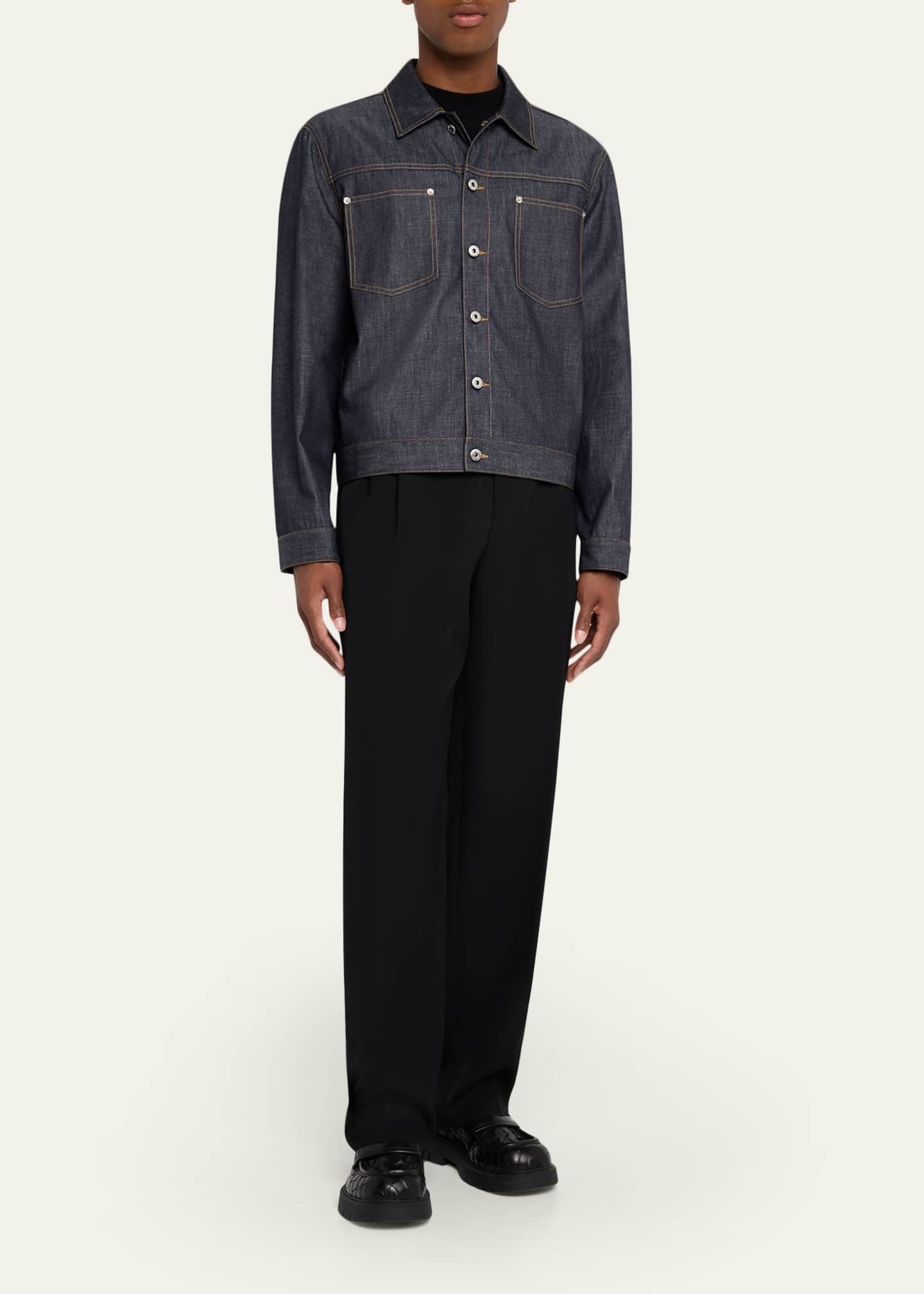 Bottega Veneta Men's Indigo Denim Jacket - Bergdorf Goodman