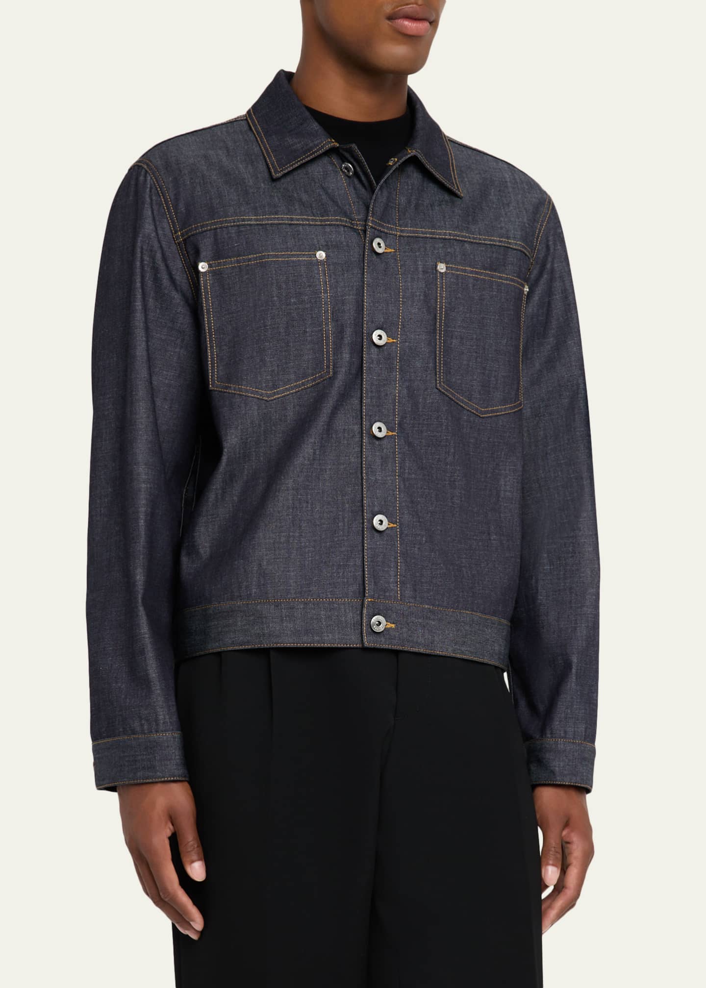 Bottega Veneta Men's Indigo Denim Jacket - Bergdorf Goodman