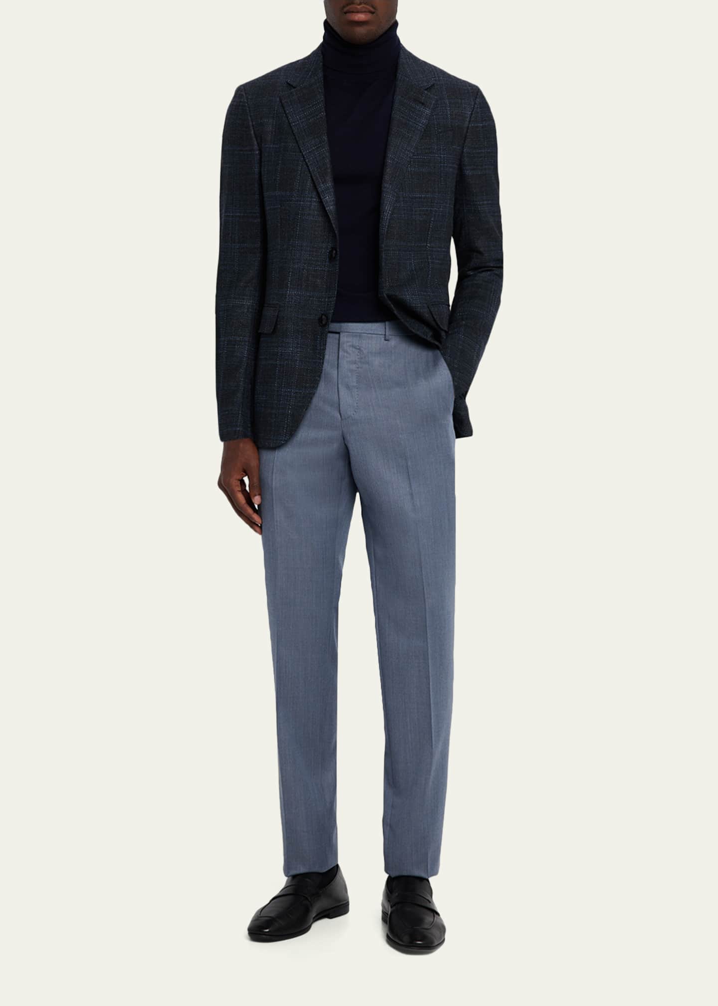ZEGNA Men's Winter Crossover Check Single-Breasted Sport Coat