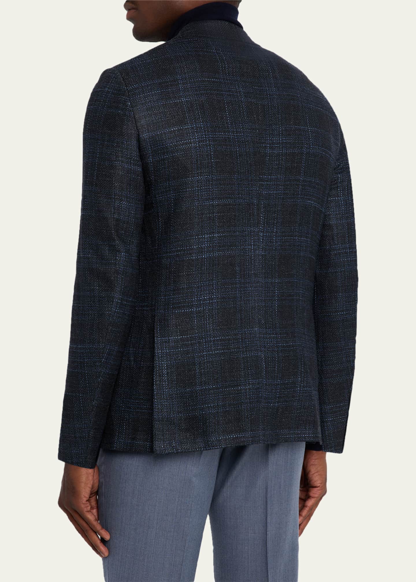 ZEGNA Men's Winter Crossover Check Single-Breasted Sport Coat