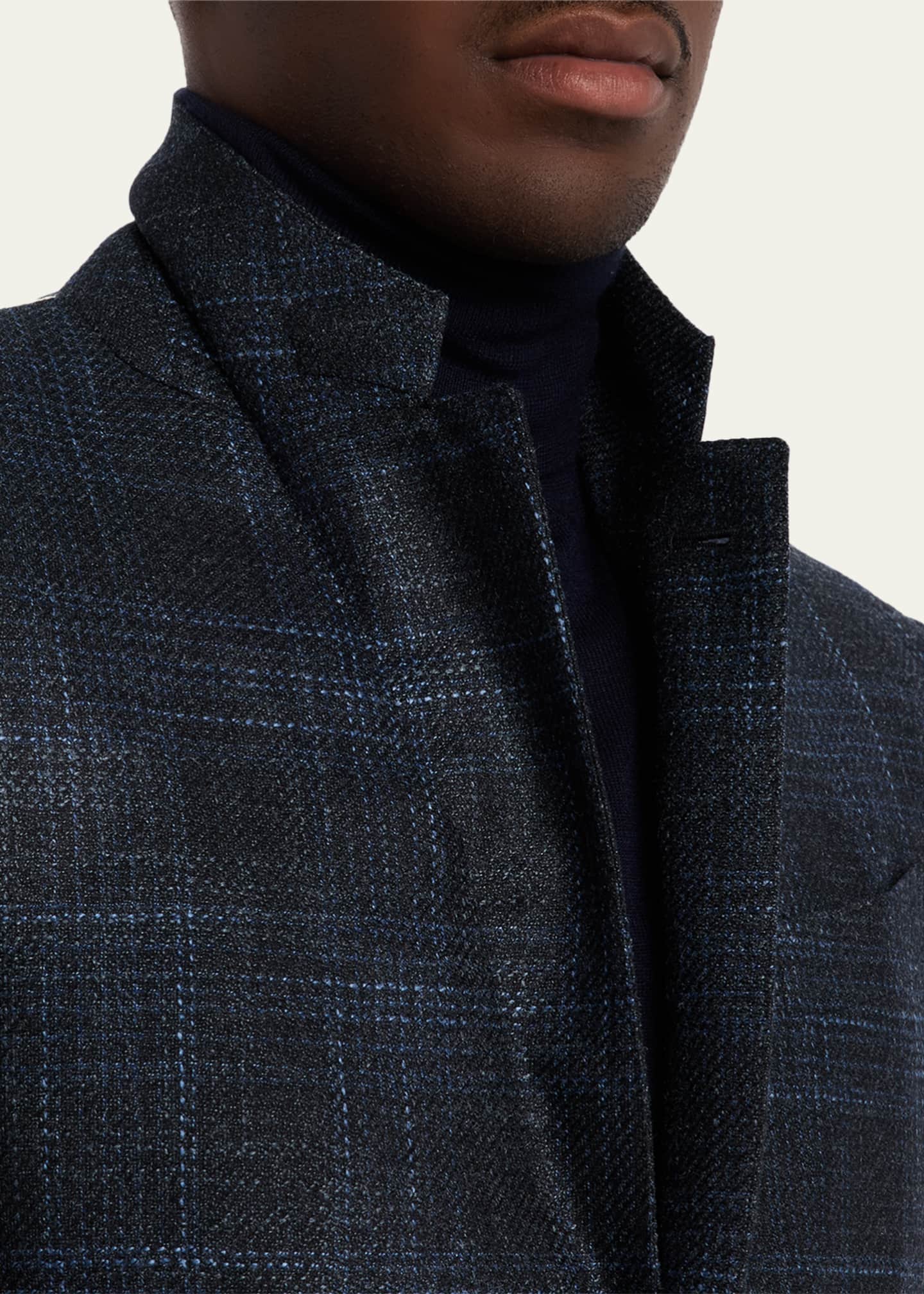 ZEGNA Men's Winter Crossover Check Single-Breasted Sport Coat