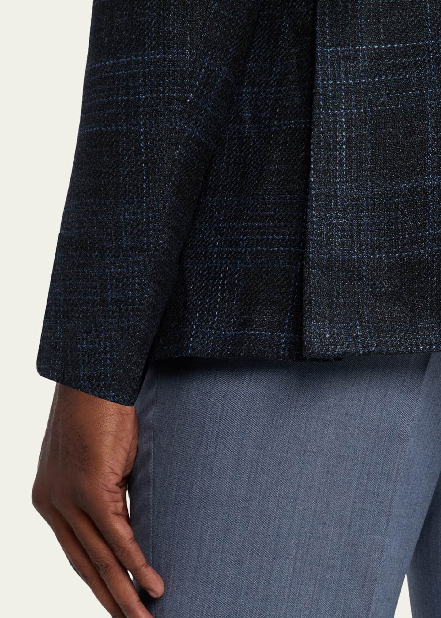 ZEGNA Men's Winter Crossover Check Single-Breasted Sport Coat