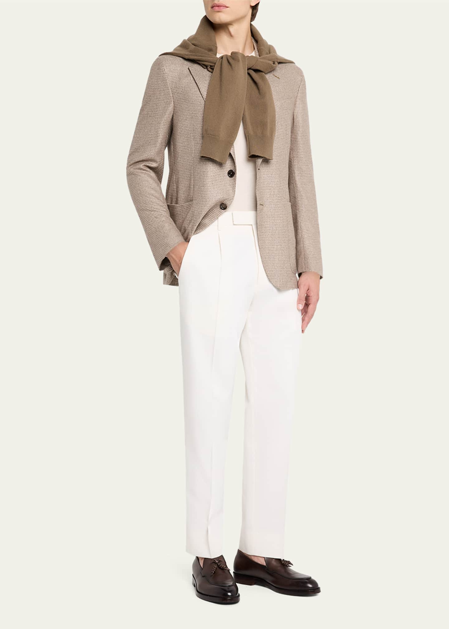 ZEGNA Men's Silk and Cashmere Houndstooth Notch-Lapel Sport Coat