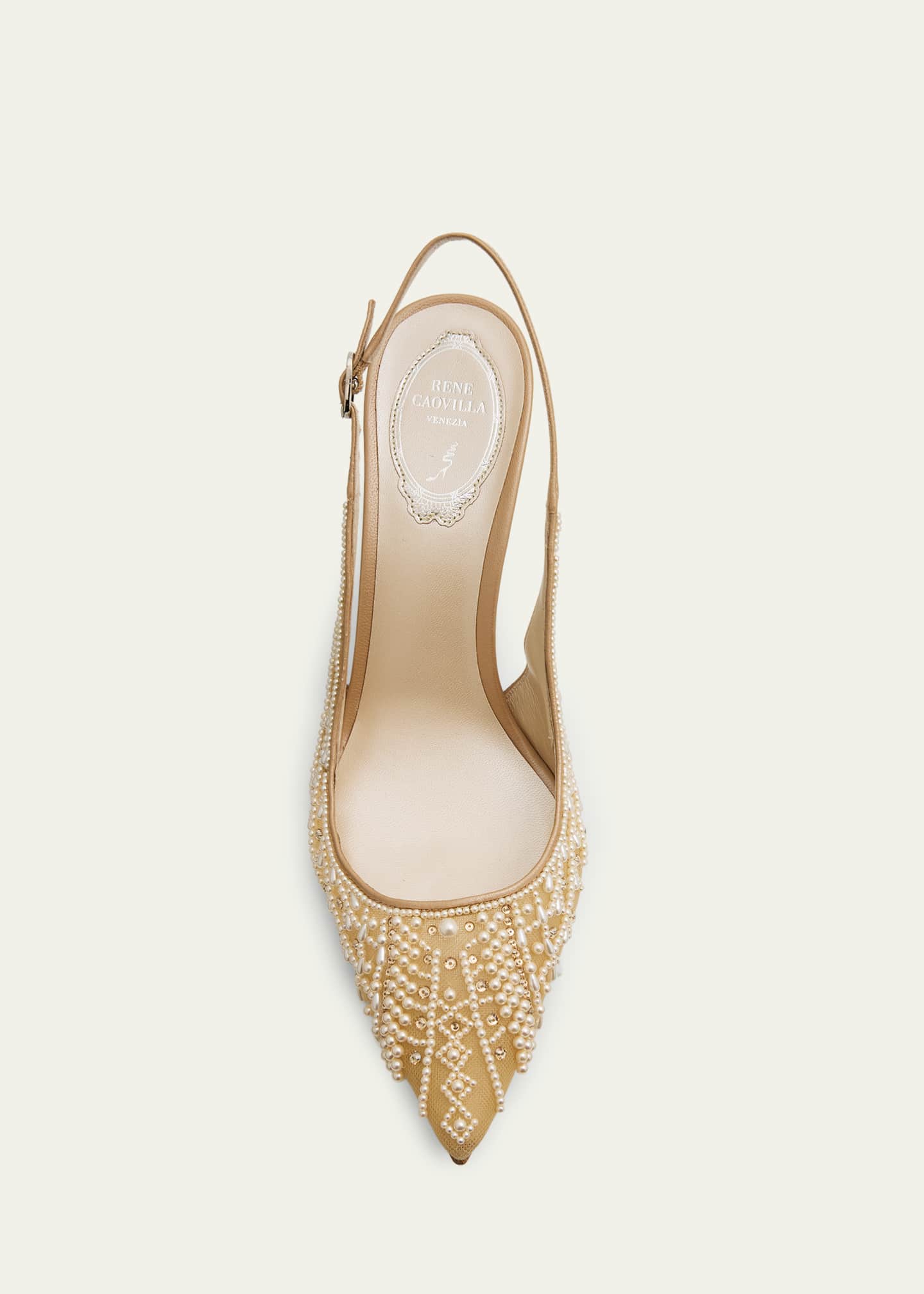 Rene Caovilla 80mm Embellished Net Tulle Pumps - Bergdorf Goodman