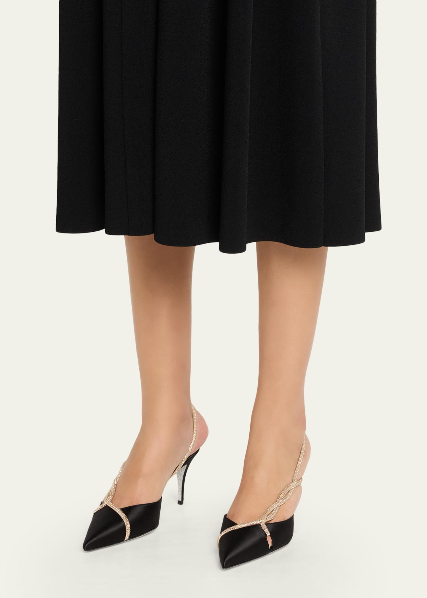 Rene Caovilla 80mm Embellished Braided Satin Pumps - Bergdorf Goodman