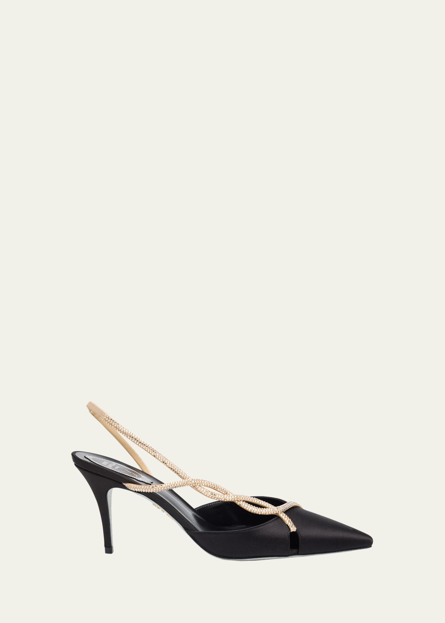 Rene Caovilla 80mm Embellished Braided Satin Pumps - Bergdorf Goodman