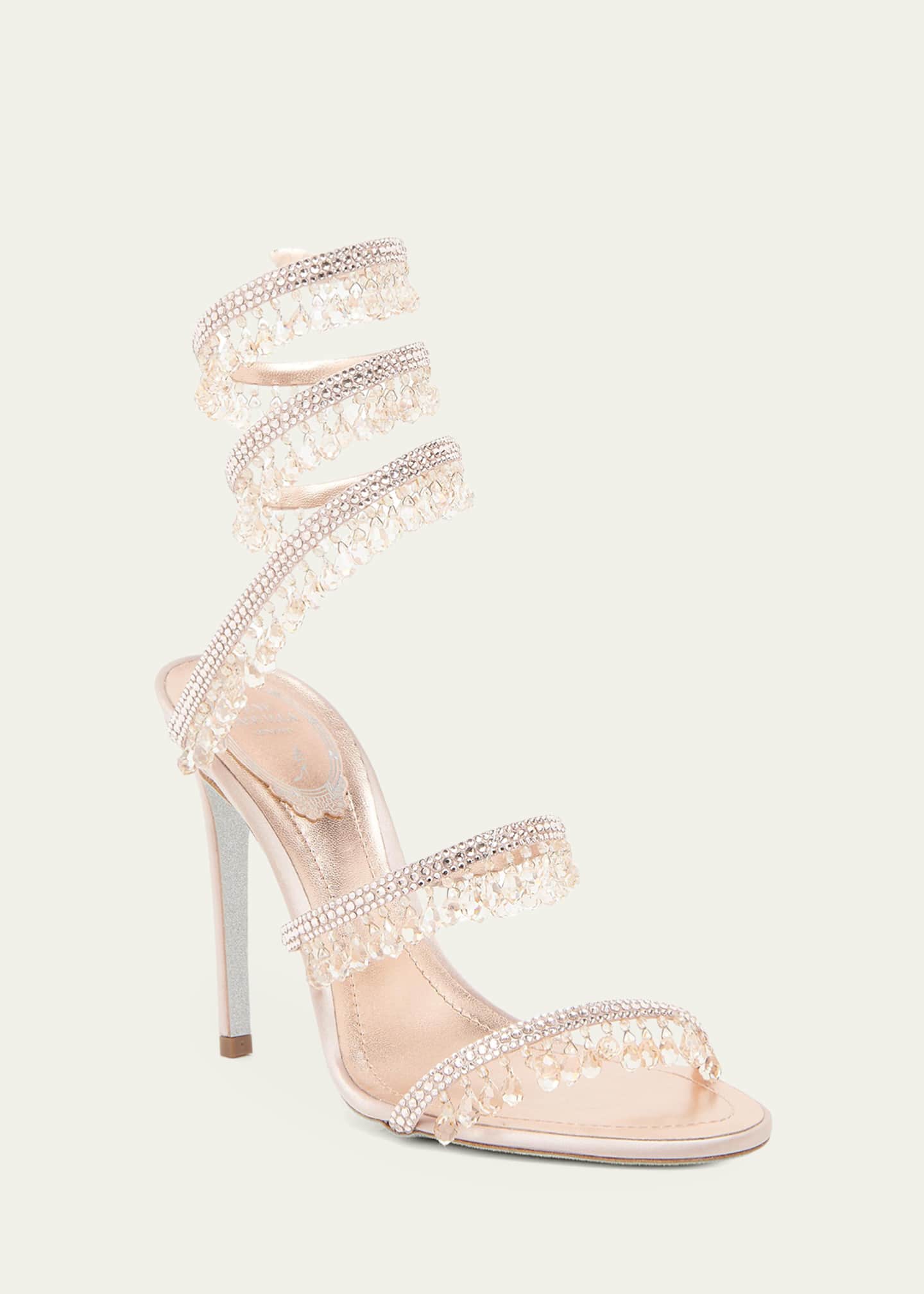 RENE CAOVILLA レネカオヴィラ　スネーク　ハイヒール Rene Caovilla Chandelier Satin Snake Ankle Wrap Sandals - Bergdorf