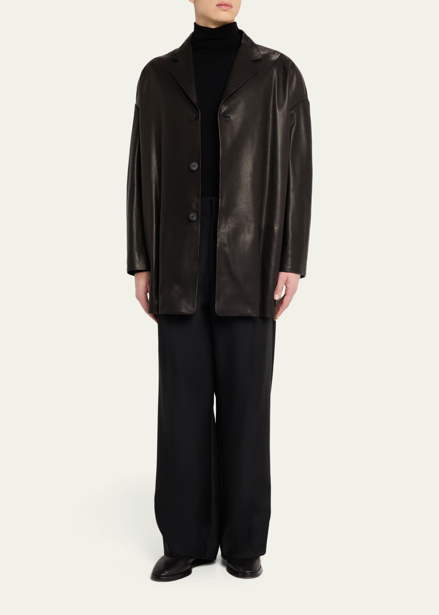 Fear of God Men's Oversized Single-Breasted Leather Blazer