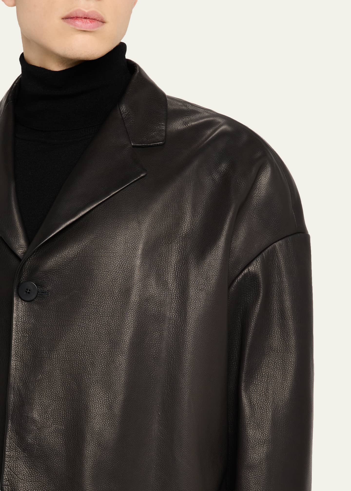Fear of God Men's Oversized Single-Breasted Leather Blazer