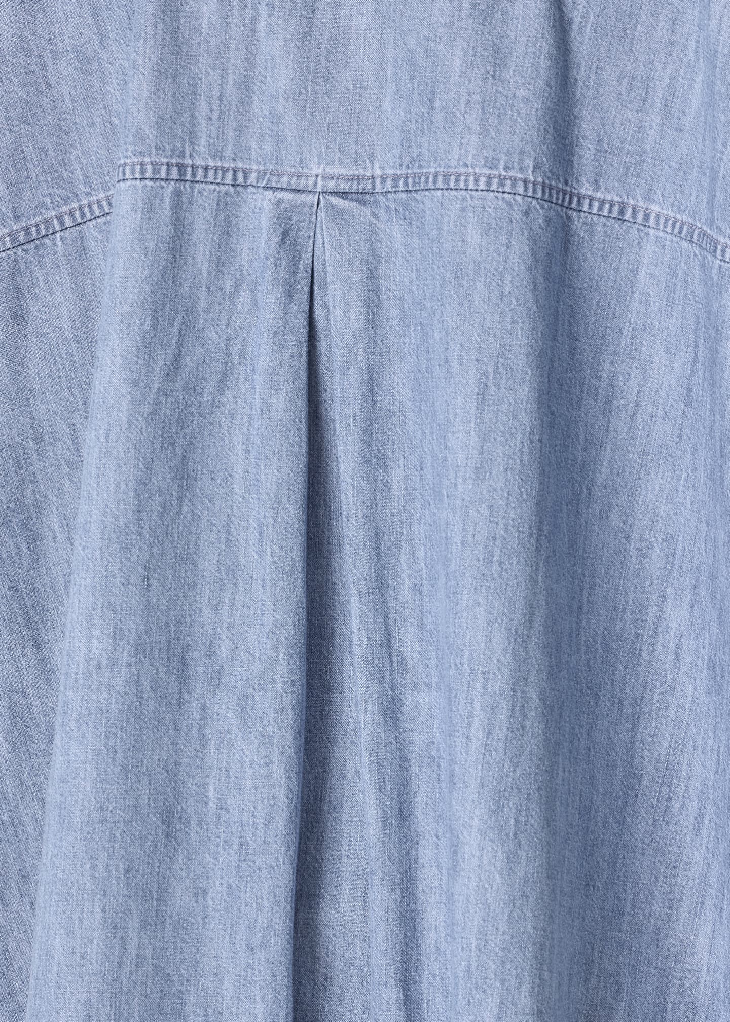 Eskandar Denim Wide A-Line Back-Pleat Shirtdress With Collar Image 5 of 5