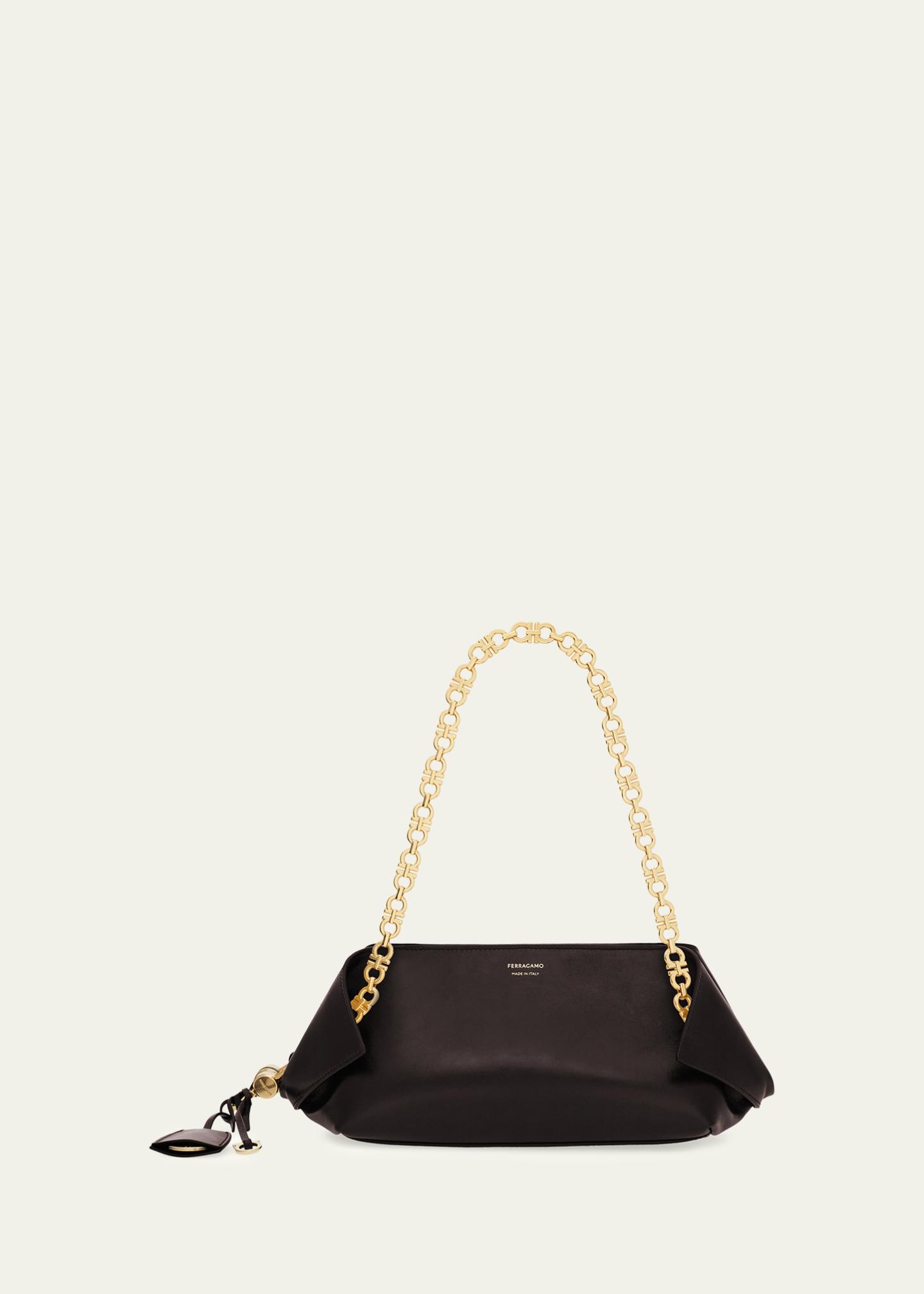 Ferragamo Scarf Smooth Leather Gancio Shoulder Bag - Bergdorf Goodman