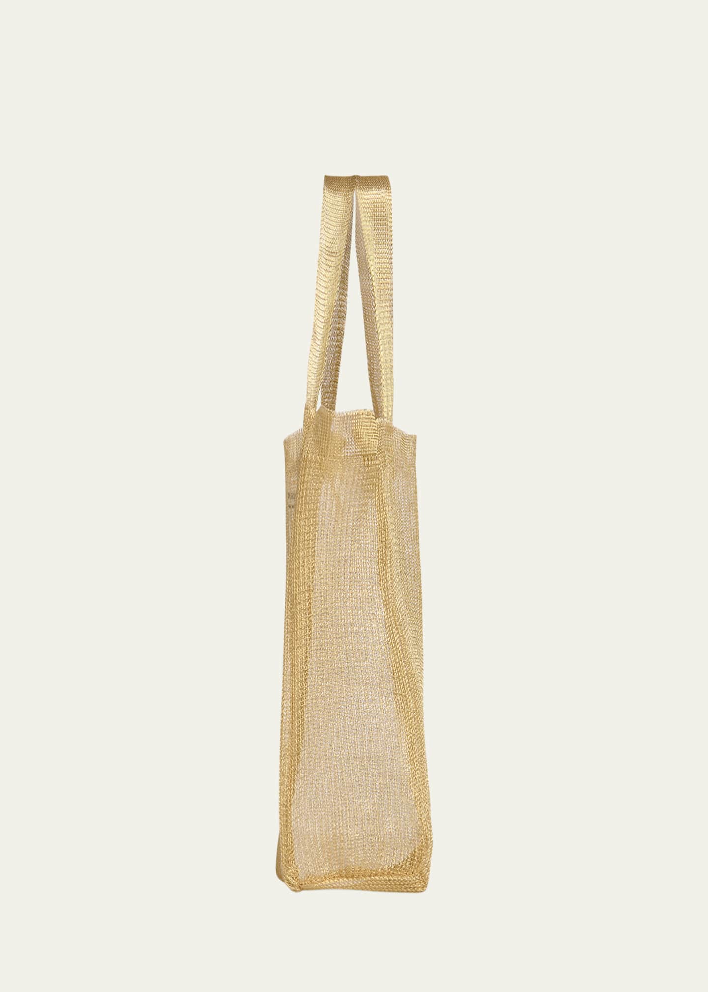 THE ROW Imogen Mini Tote Bag in Brass Mesh Image 3 of 3