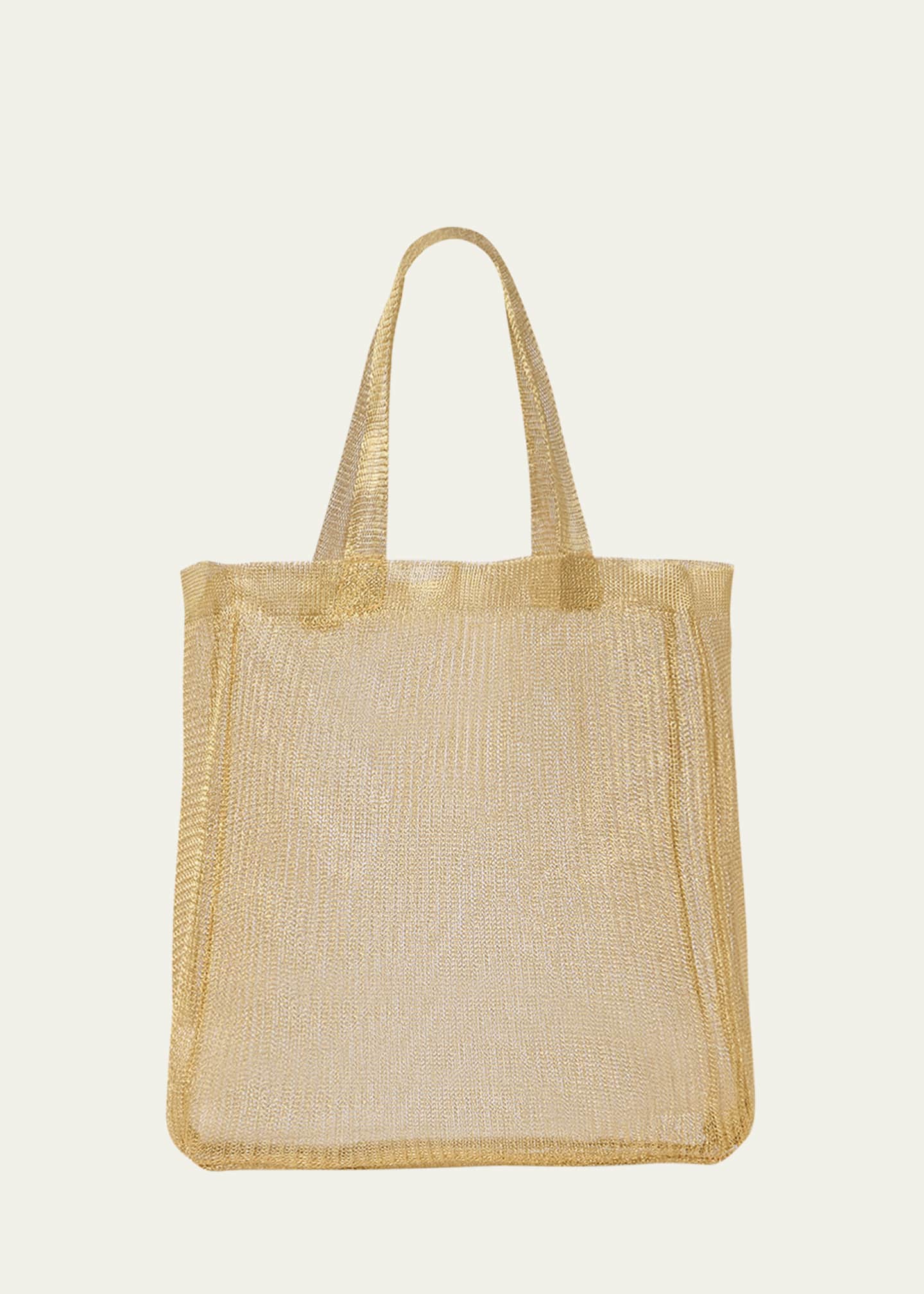 THE ROW Imogen Mini Tote Bag in Brass Mesh Image 1 of 3