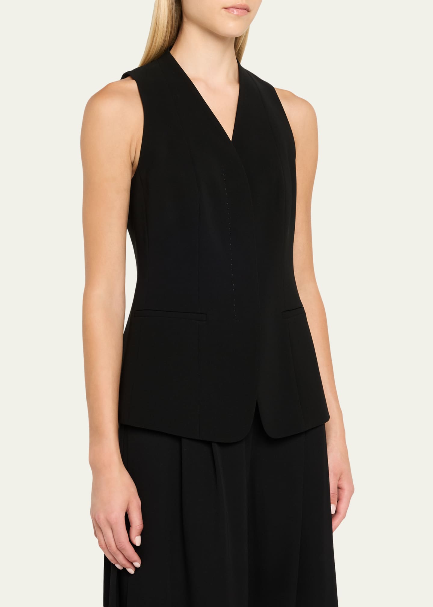 Lafayette 148 New York Tailored Finesse Crepe Vest Image 4 of 5
