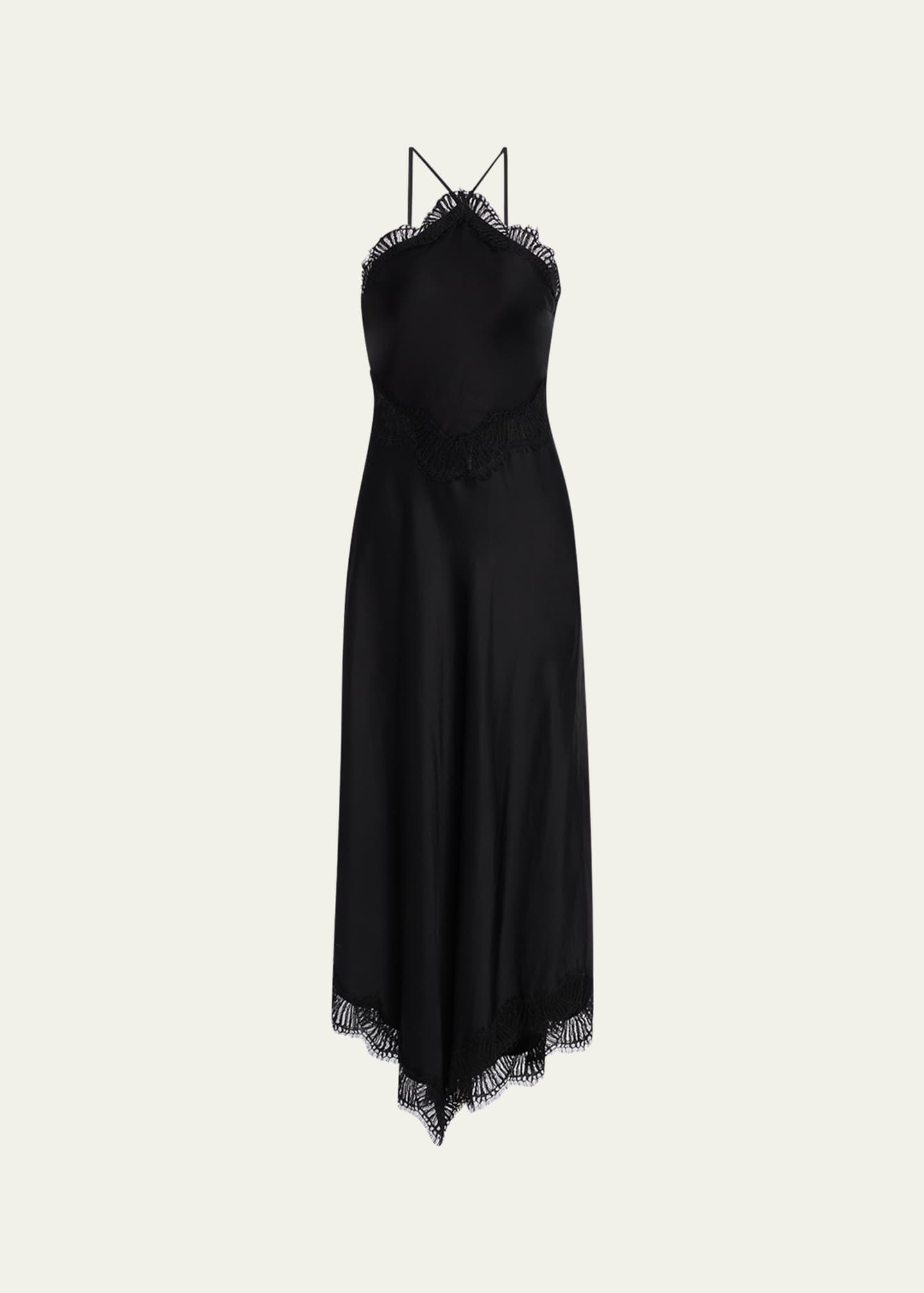 blue dress for baby girl Lucia Satin and Lace Midi Dress