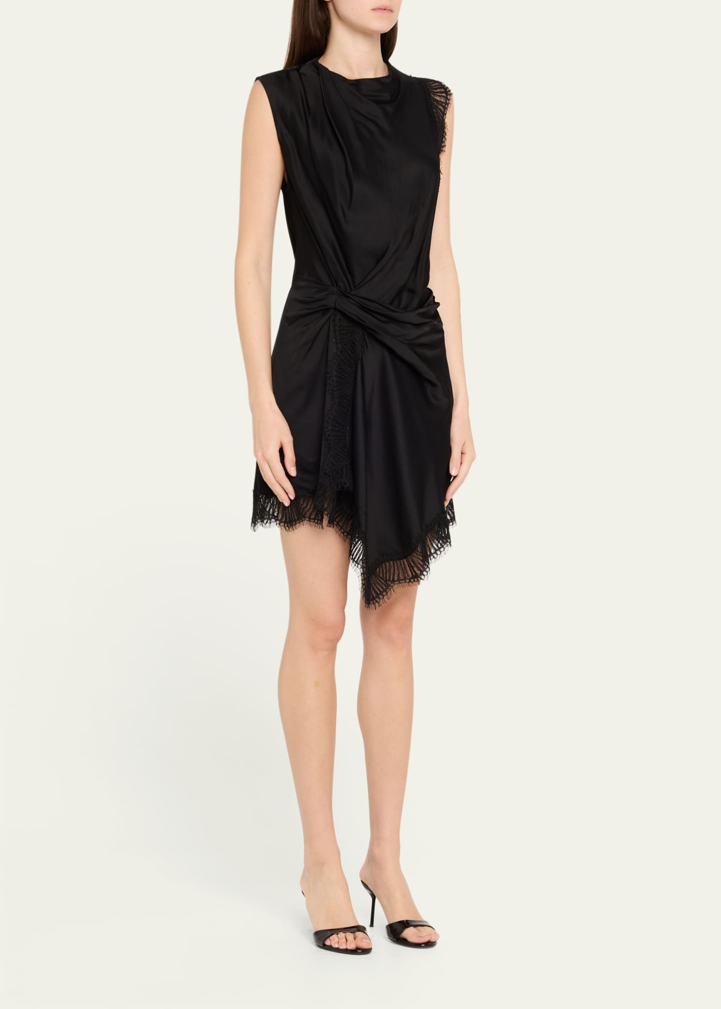 A.L.C. Women's Dion Satin Lace Mini Dress Black