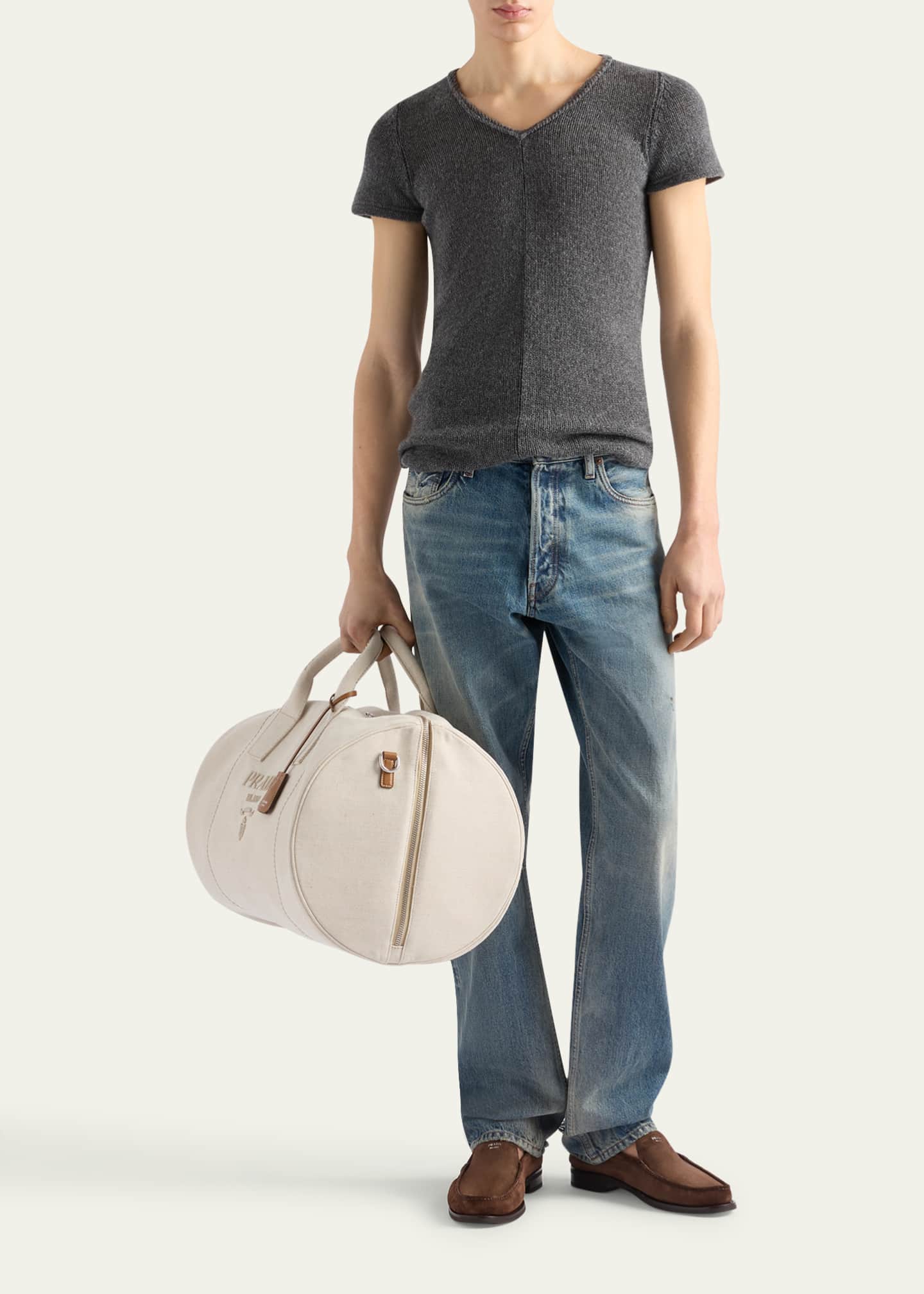 Prada Men's Distressed Denim Pants Image 2 of 5