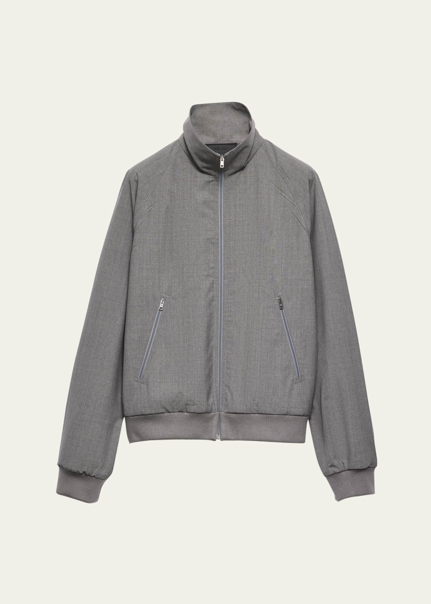 Prada Men's Wool Zip-Front Jacket Image 1 of 4