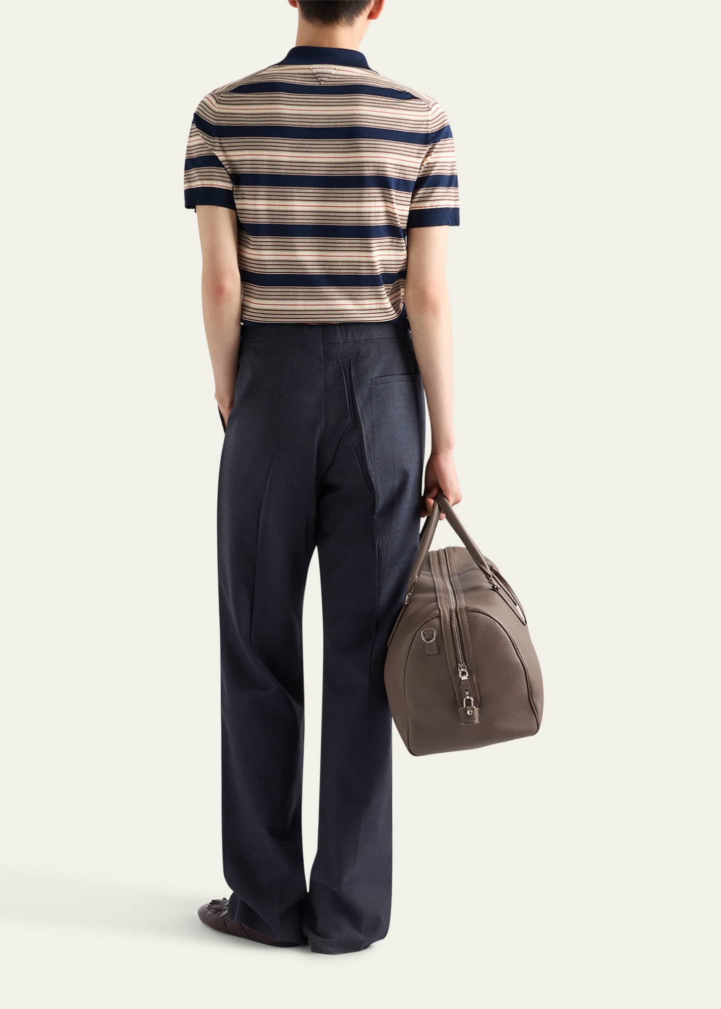 Prada Men's Multi-Stripe Polo Shirt Image 3 of 4