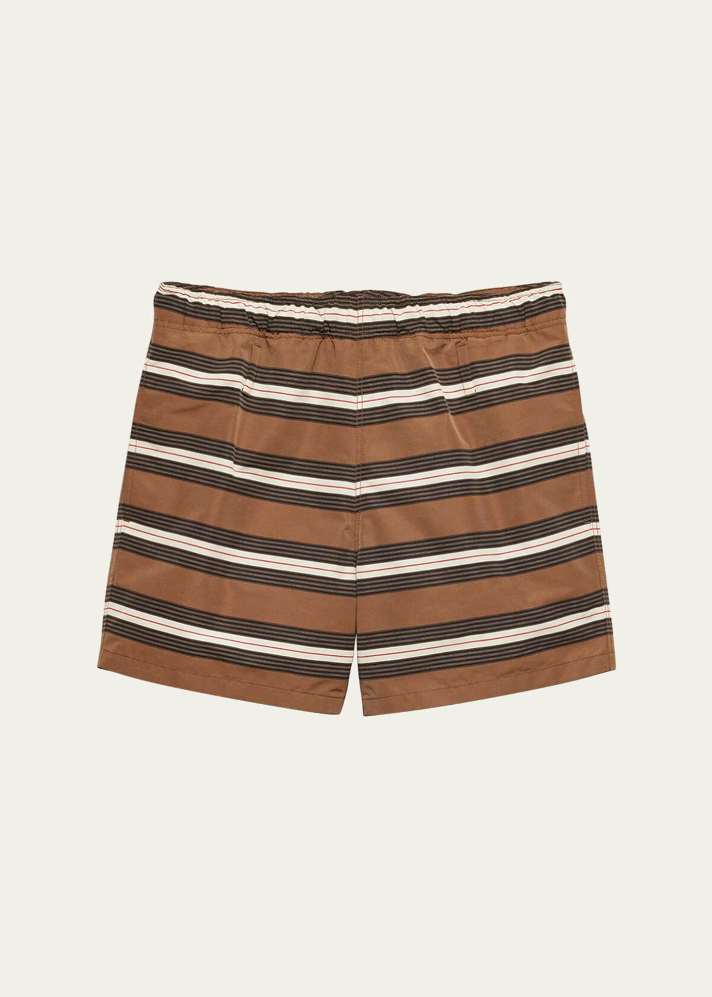 Prada Men's Nylon Stripe Swim Trunks Image 1 of 5