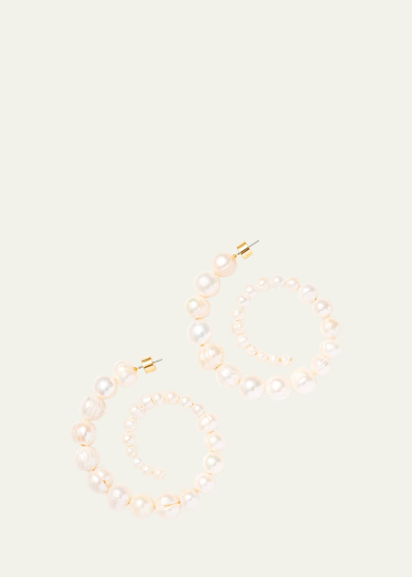 Frasier Sterling Bordeaux Pearl Hoop Earrings
