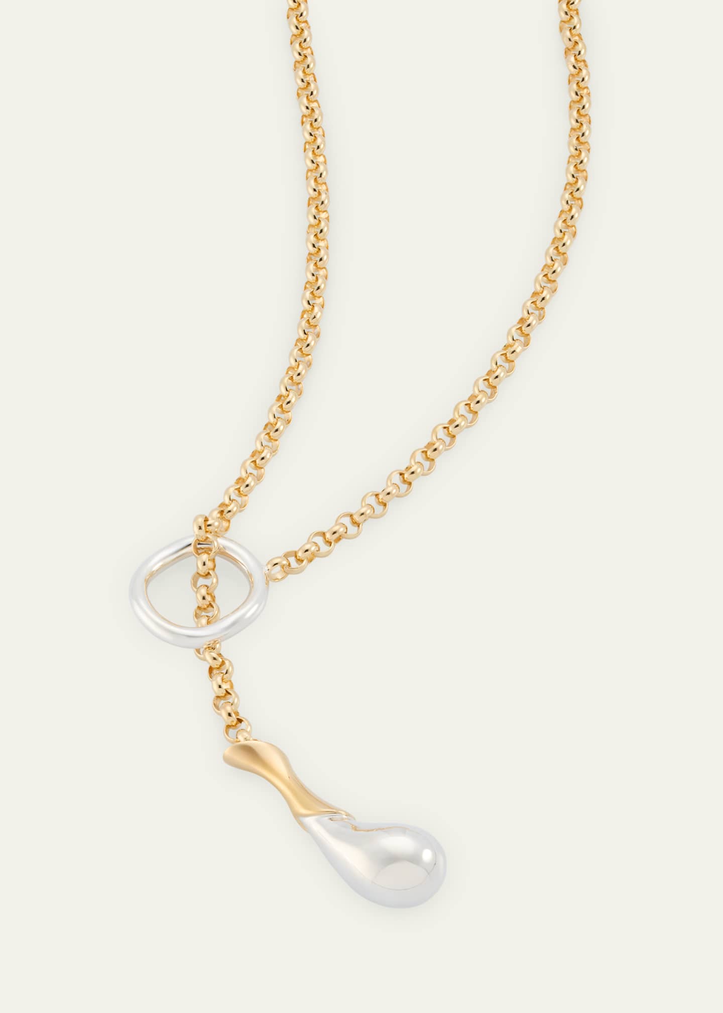 Silver and Gold Drop Chain Necklace