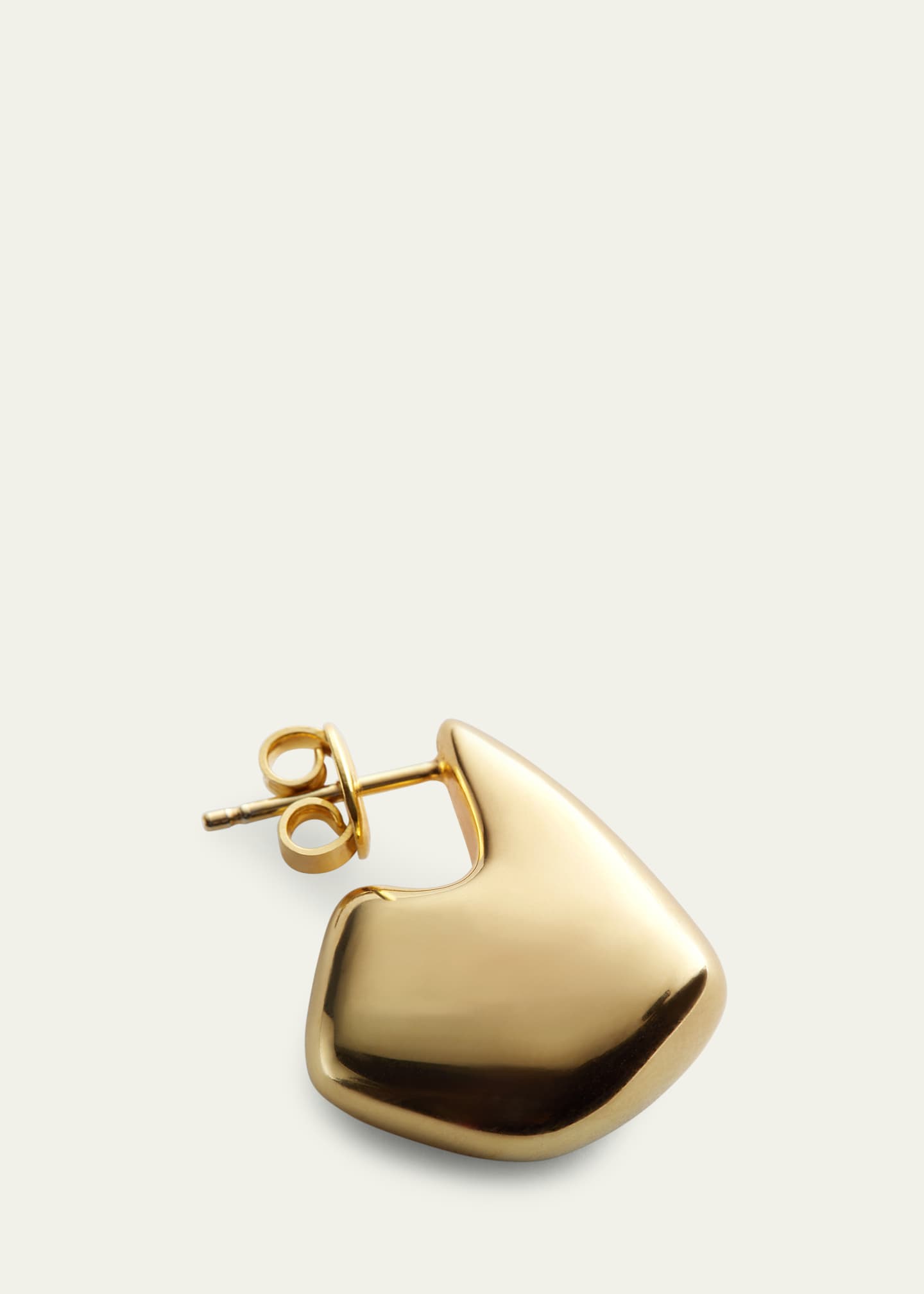 Bottega Veneta Gold Finish Sculpted Earrings Image 2 of 3