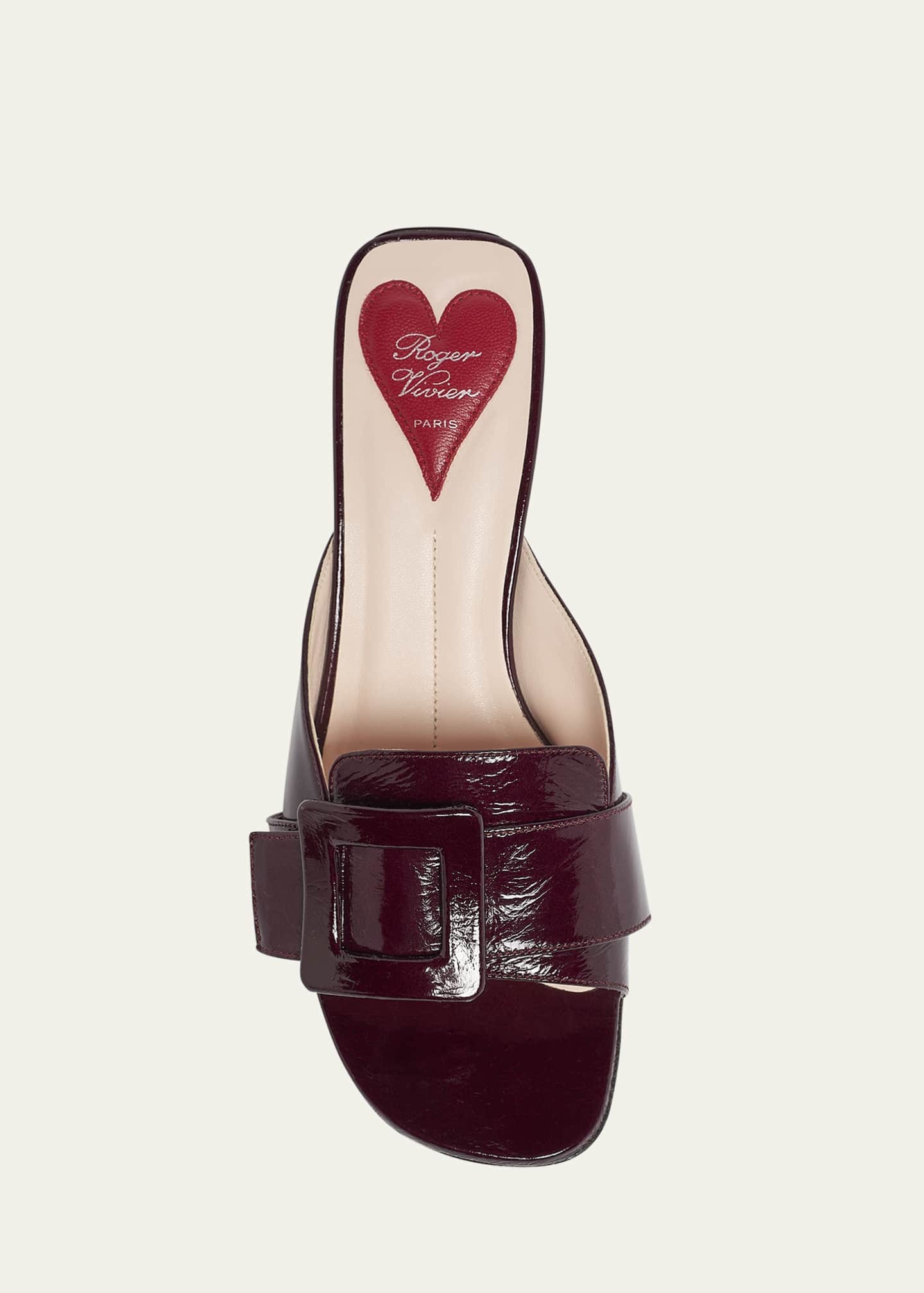 Roger Vivier Patent Leather Buckle Mule Sandals Image 4 of 4